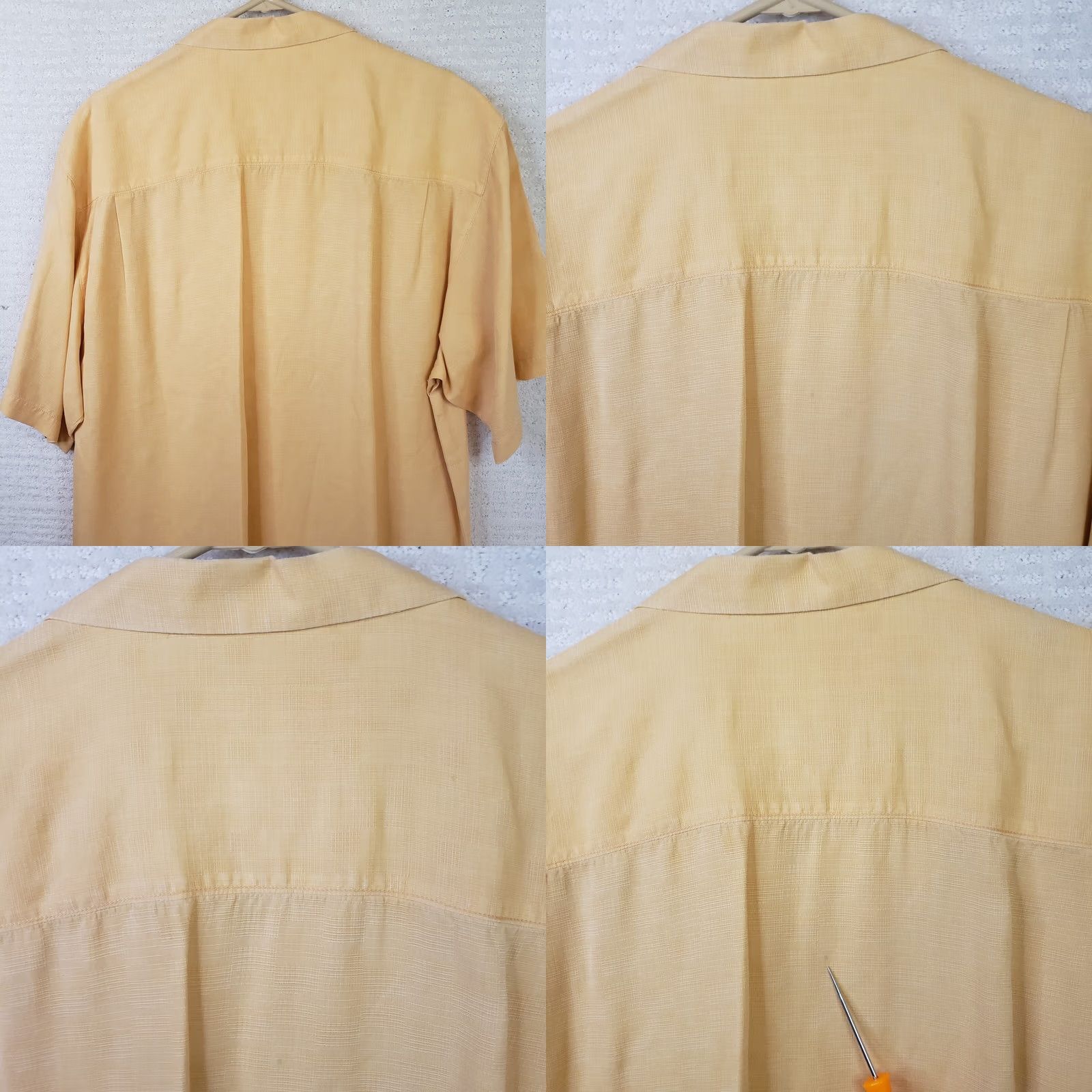 Tommy Bahama VINTAGE Tommy Bahama Shirt Men XL Orange Cantalope Silk Textured Camp Hawaiian Aloha Rum Size US XL / EU 56 / 4 - 8 Thumbnail