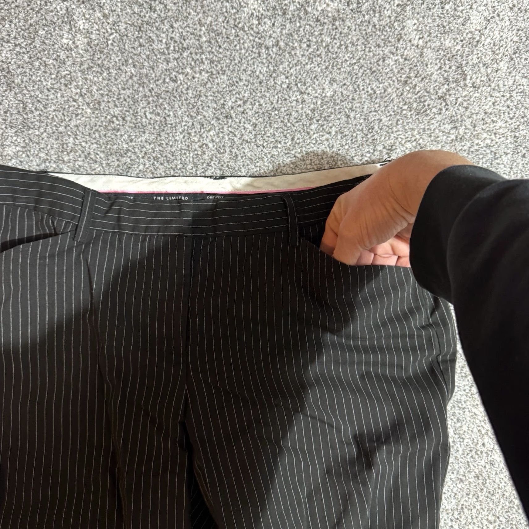 Vintage VINTAGE The Limited Drew Fit Pants Womens 10 Pinstripes Office Workwear Wide-Leg Black Size 10 Reg Size 32" / US 10 / IT 46 - 7 Thumbnail
