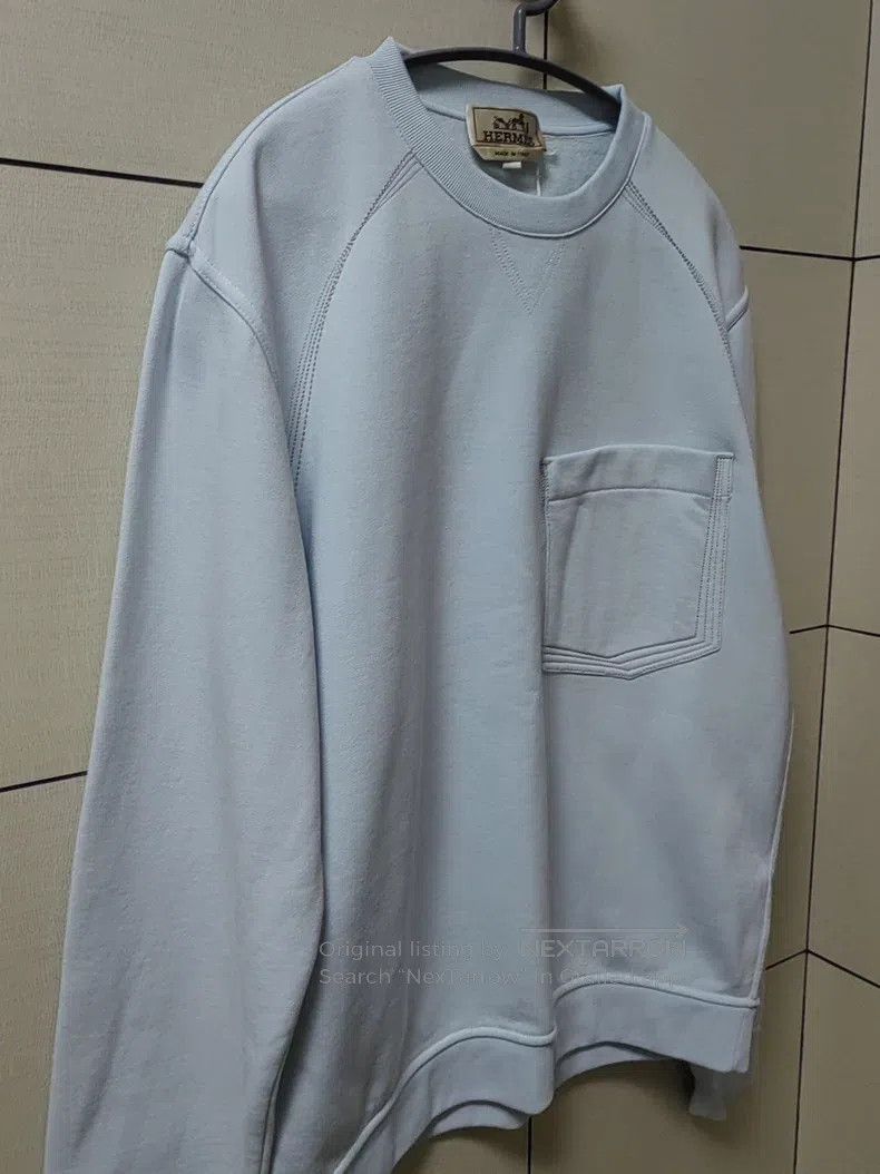 Hermes Hermes Round Neck Long-Sleeve Fleece Baby Blue Sweatshirt Size US S / EU 44-46 / 1 - 8 Thumbnail