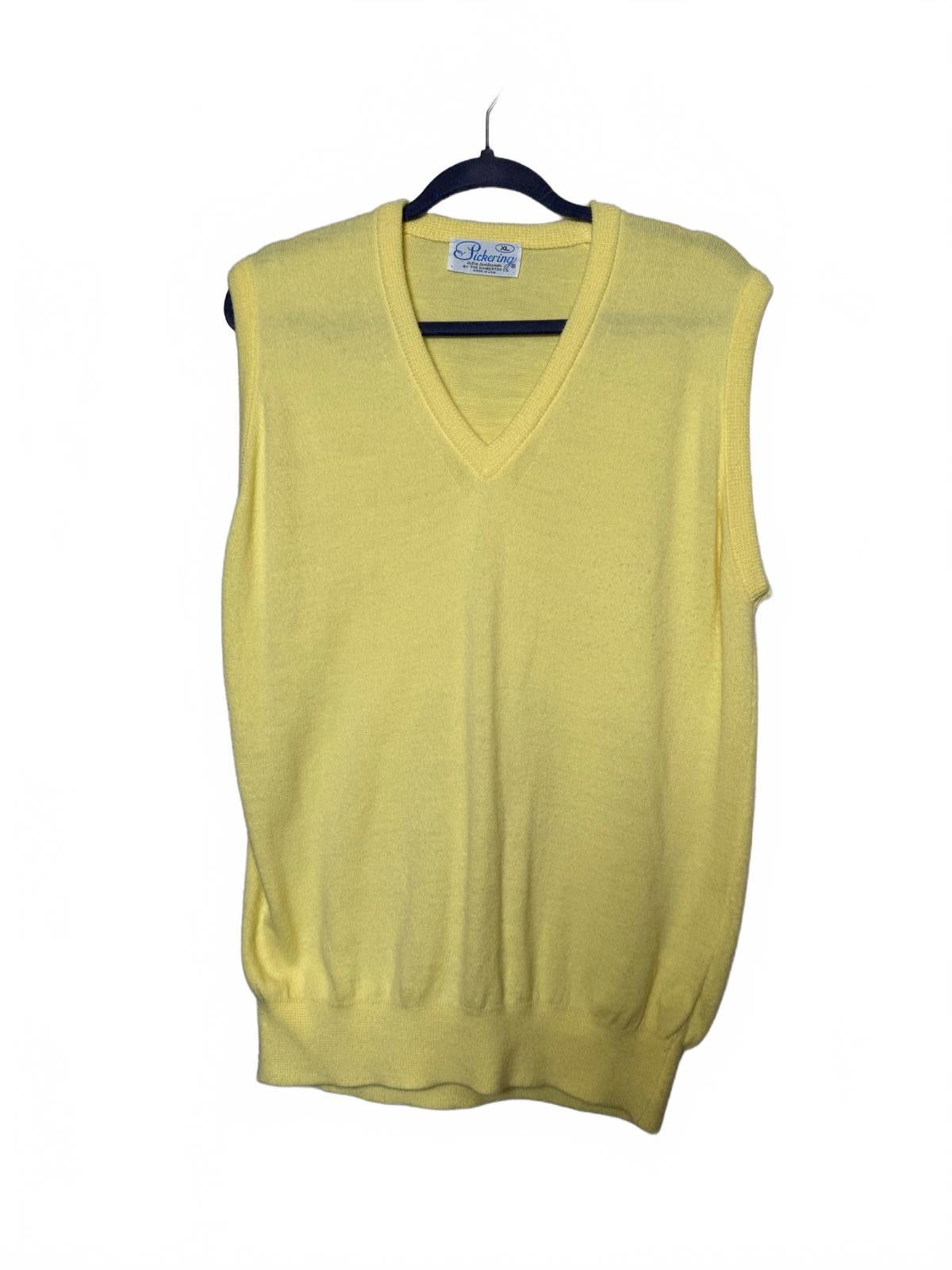 Men's 80s Vintage Preppy V-Neck Knitted Sweater Vest