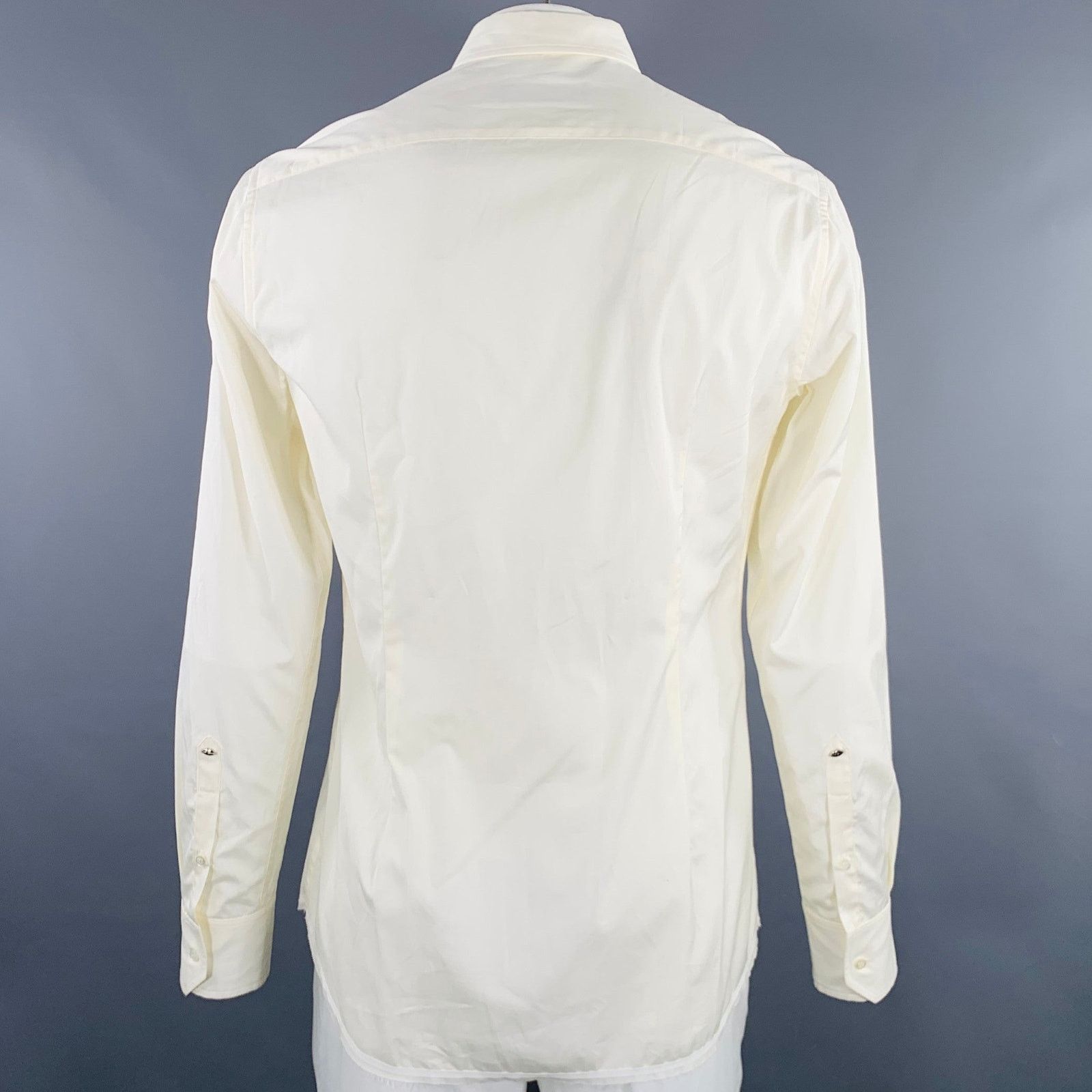 Tom Rebl TOM REBL L Beige Cotton Blend Button Up Long Sleeve Shirt Size US L / EU 52-54 / 3 - 4 Thumbnail