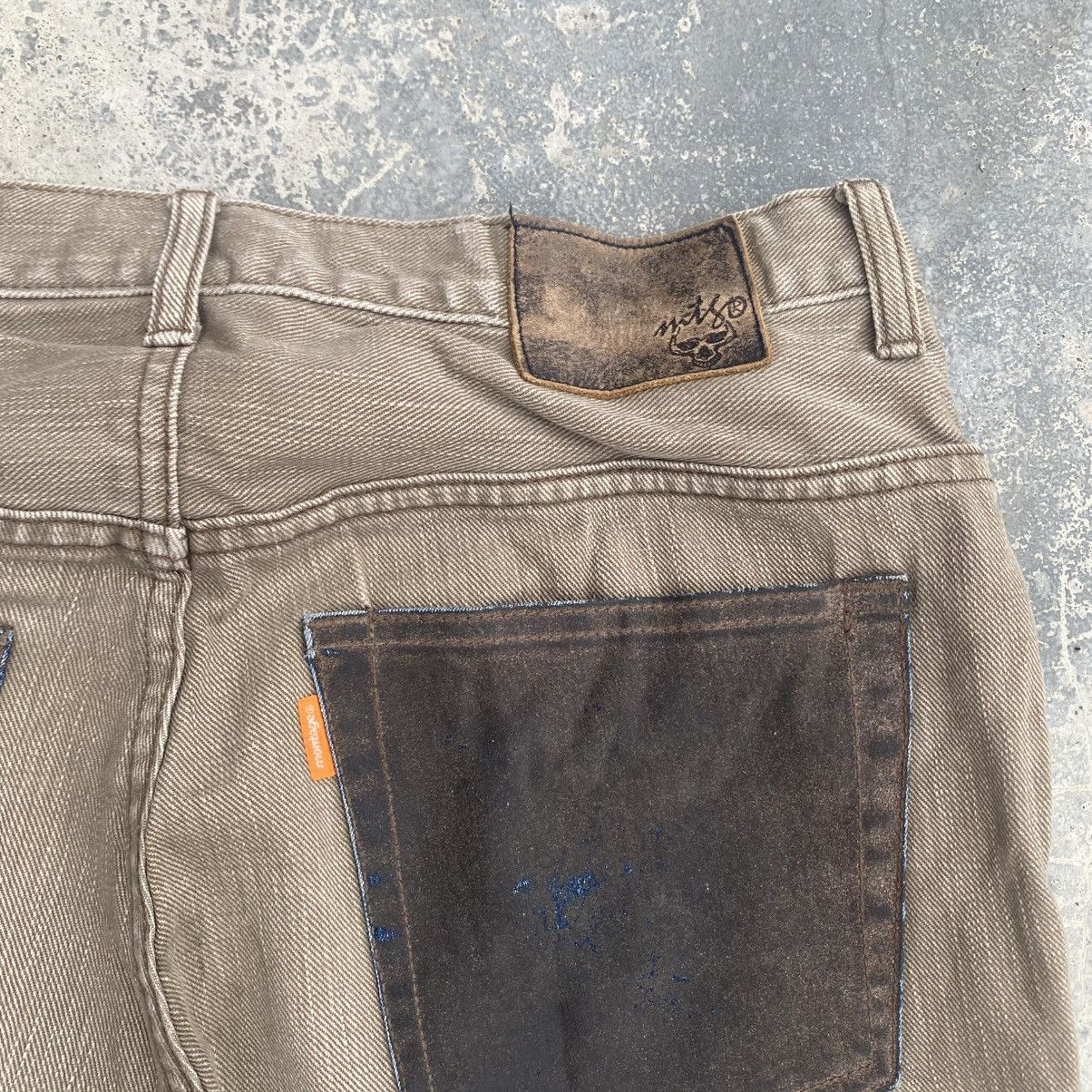Japanese Brand Repaired Peace MONTAGE Jeans KAPITAL STYLE Size US 33 - 9 Thumbnail