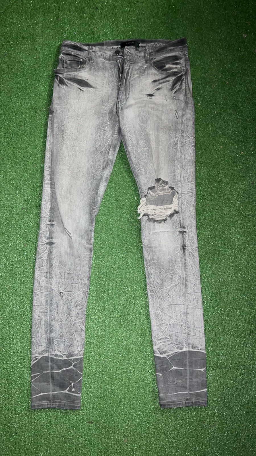 image of Amiri Thrasher Jeans in Grey, Men's (Size 31)