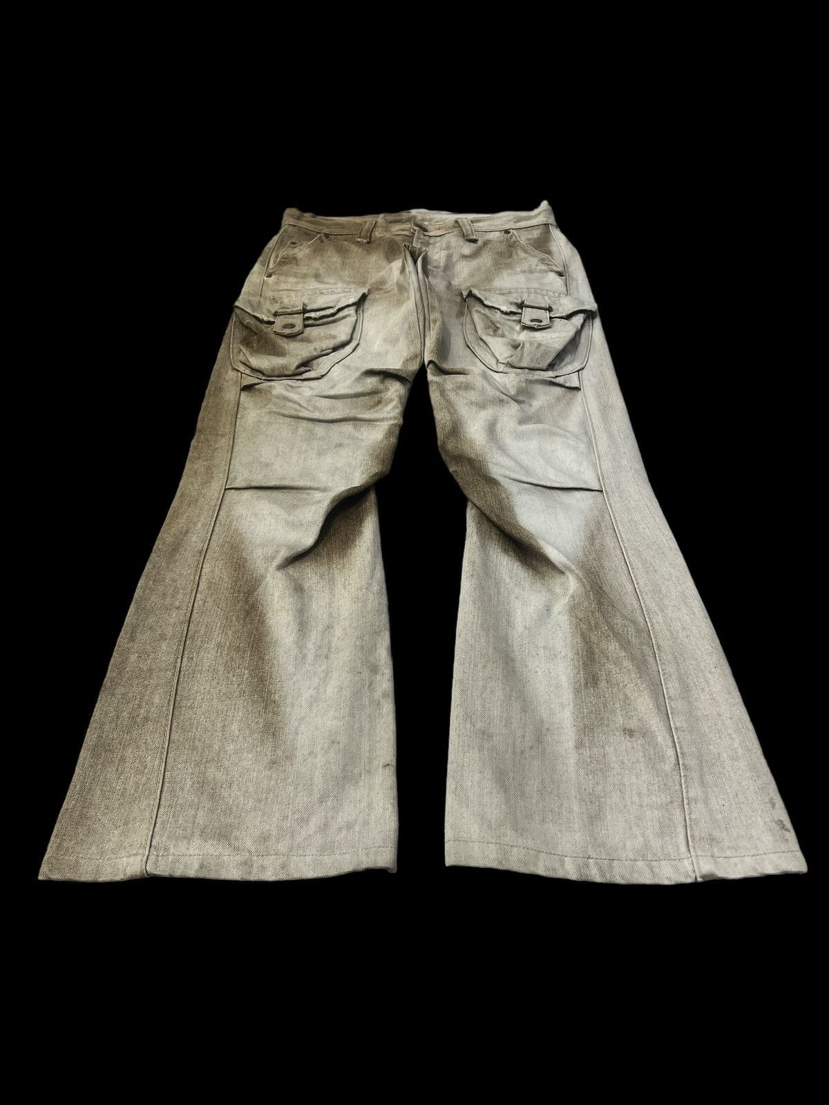 Japanese Brand FLARED💥1 of 1‼️EDWIN BUSHPANT BROWN FADED DISTRESSED DENIM Size US 31 - 3 Thumbnail