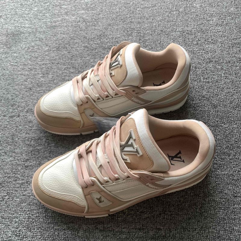 Louis Vuitton Louis Vuitton Pink and White Trainer Sneakers 0079 Size US 6 / IT 36 - 1 Thumbnail