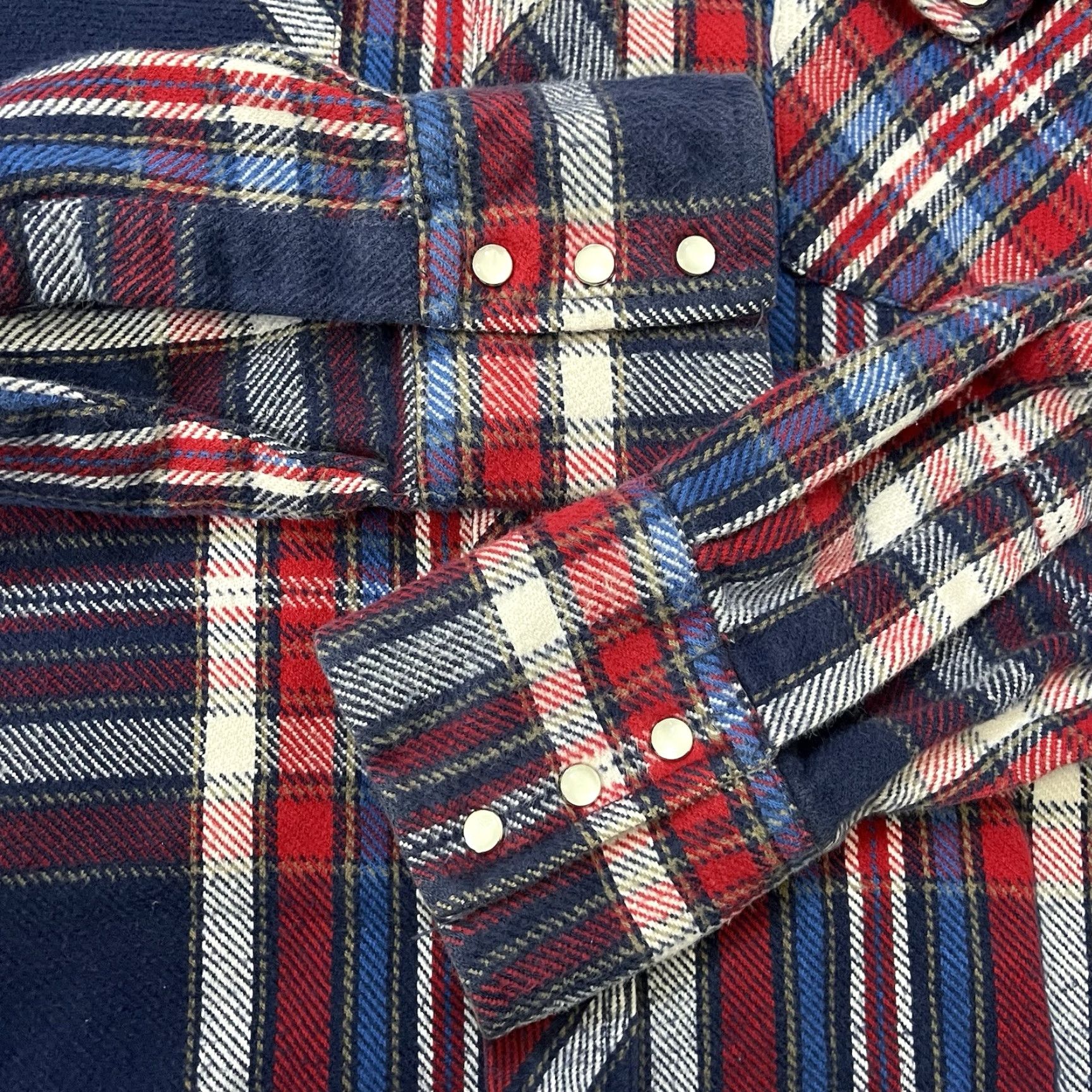 Wrangler Vtg 90s Wrangler Western Shirt Mens XL Flannel Red Plaid Pearl Snap Cowboy Thick Size US XL / EU 56 / 4 - 3 Thumbnail