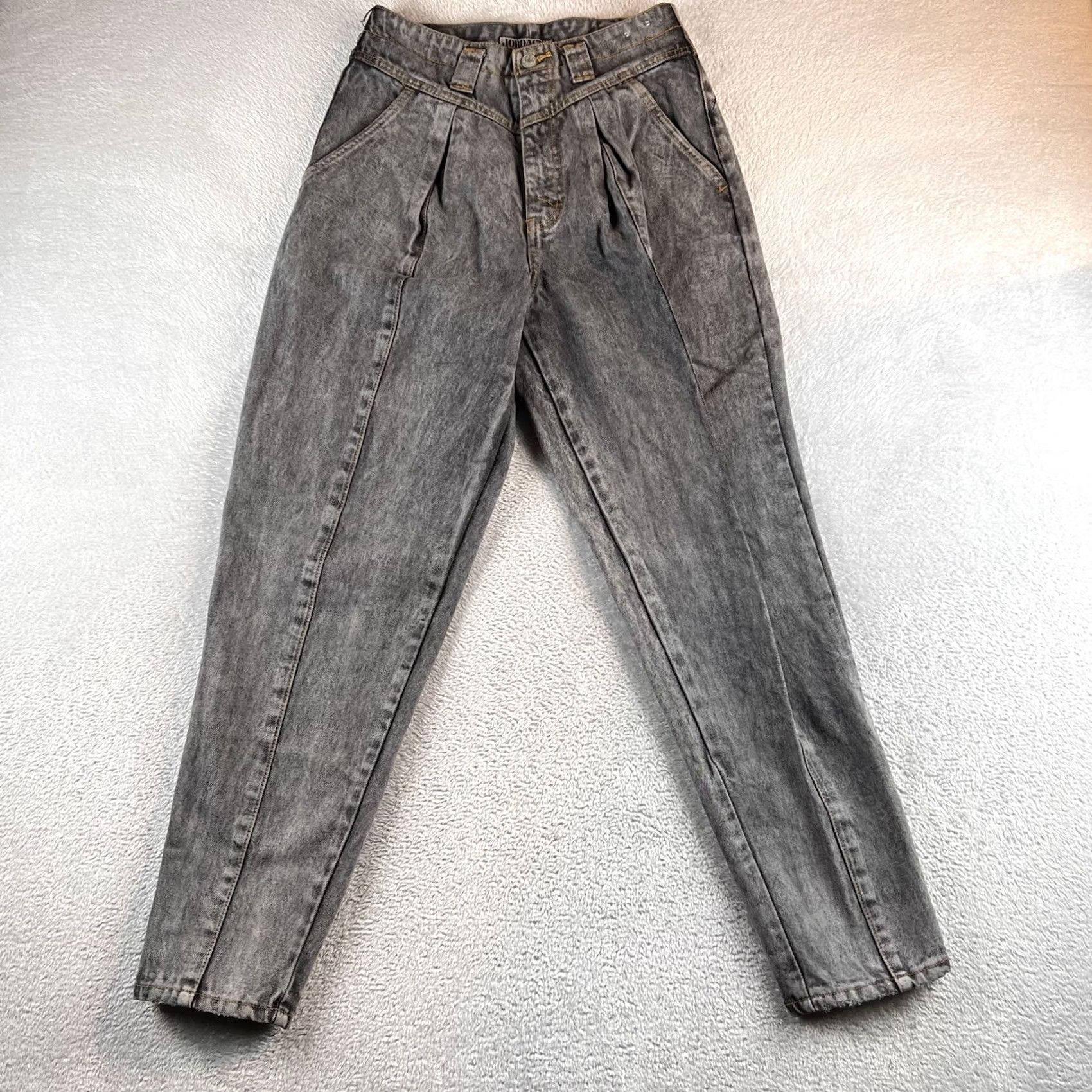Jordache VINTAGE Jordache Jeans Womens 12 Black Acid Wash High Waisted Paneled City Jeans Womens Size 12 Regular Black Acid Wash 80s Tapered City Mens/Womens Size 34" / US 12 / IT 48 - 2 Thumbnail