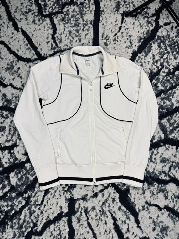 Nike Vintage Nike 90s M White Black Logo Zip Track Jacket Size M / US 6-8 / IT 42-44 - 1 Thumbnail