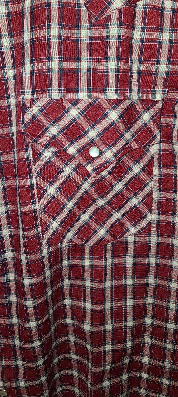 Designer Plains Western Wear Pearl Snap Large Burgundy Men's Size US L / EU 52-54 / 3 - 2 Thumbnail