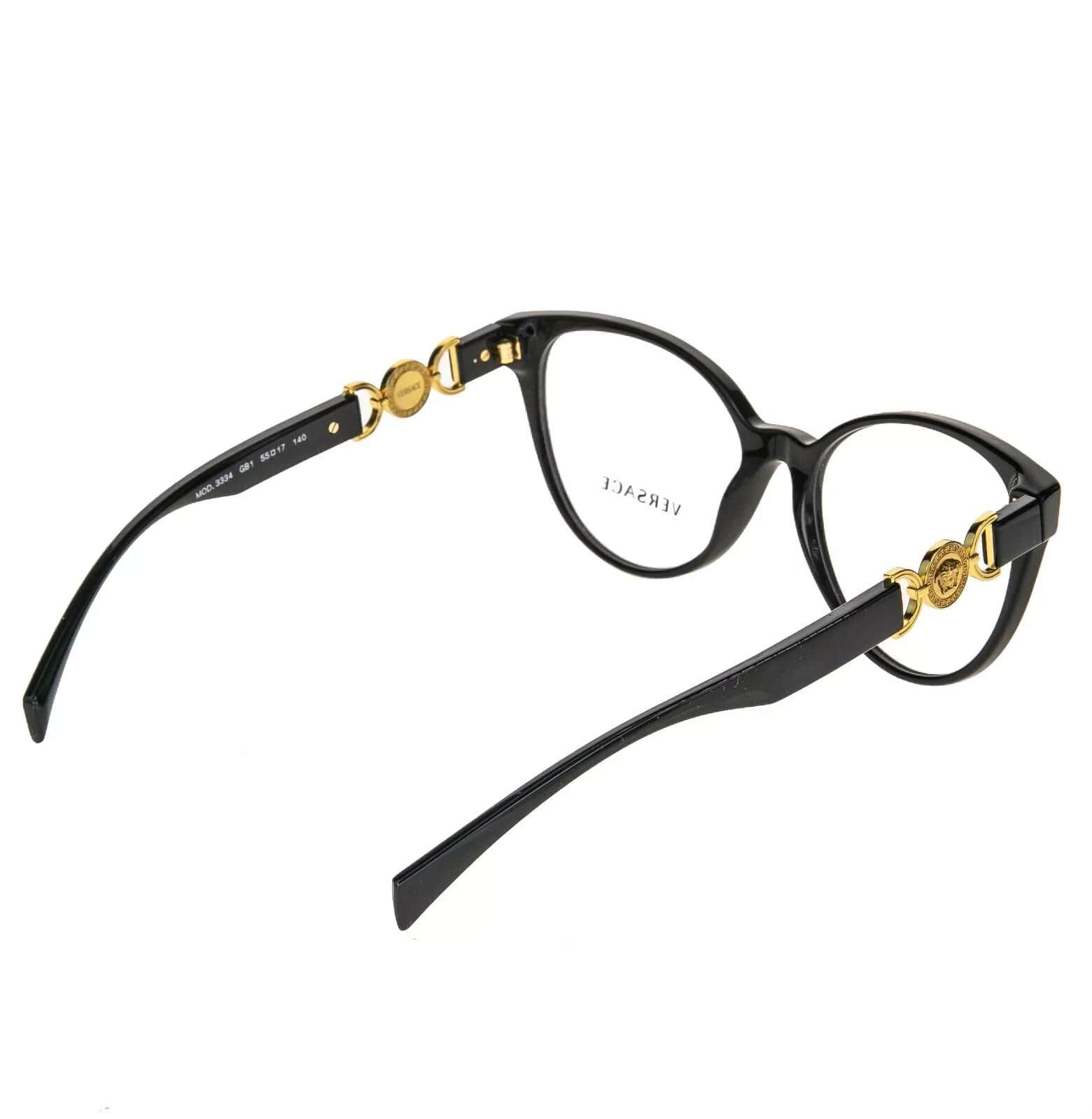 Versace VERSACE Medusa logo Buckle VE3334 Black Gold Eyeglass 3334 Size ONE SIZE - 7 Thumbnail