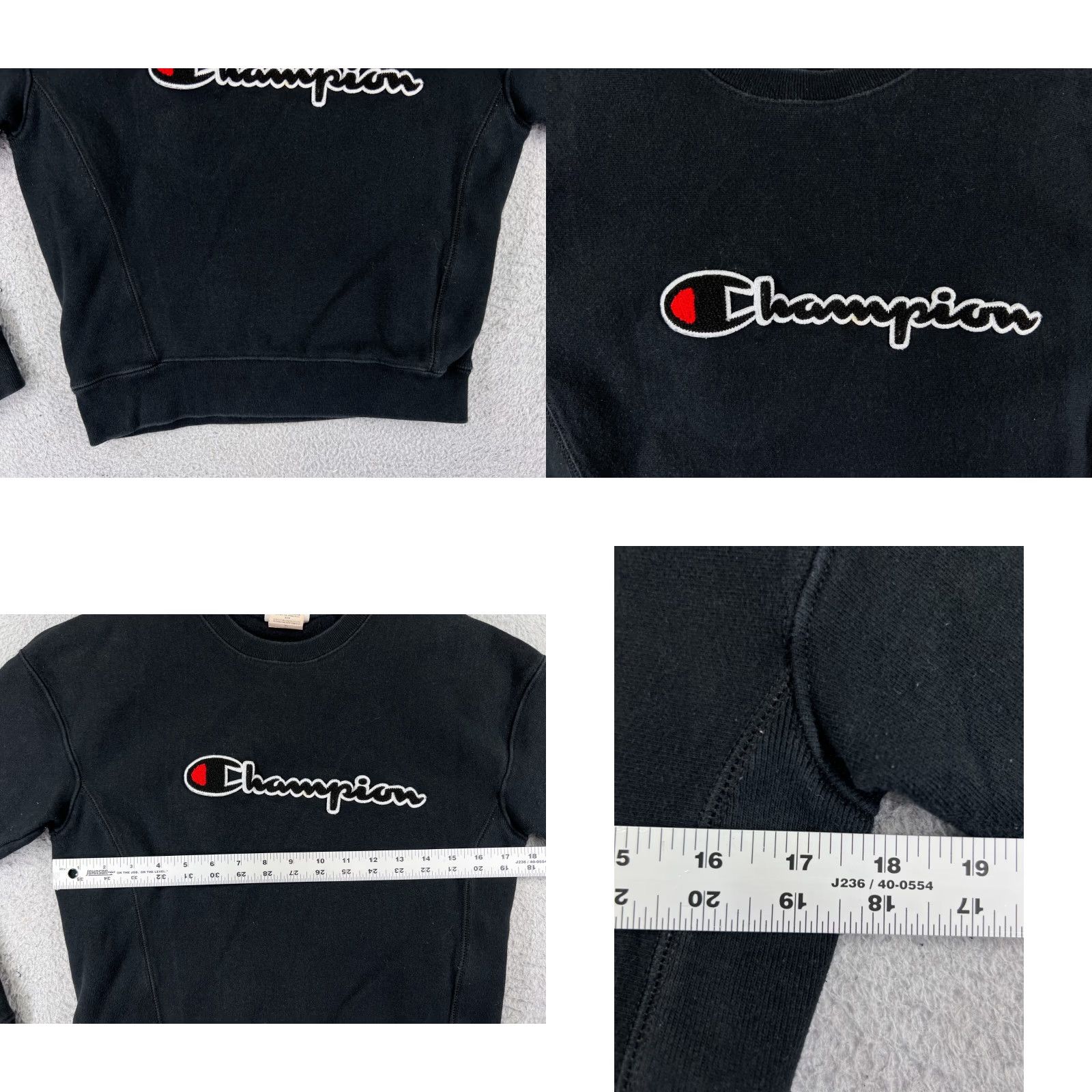 Champion Champion Sweatshirt Adult XS Black Crew Neck Cotton Jersey Logo Pullover All Seasons Winter Fall Spring Regular Men’s Size US XS / EU 42 / 0 - 8 Thumbnail