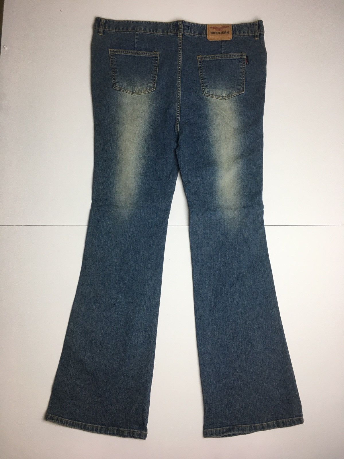 Vintage Super Flare RUSH BLUE JEANS Size US 38 / EU 54 - 4 Thumbnail