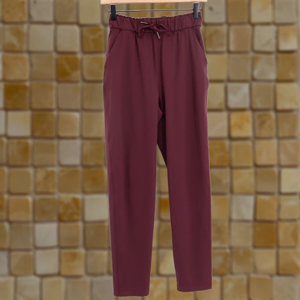 Lululemon Lululemon Women's Keep Moving Pant 7/8 High Rise Cassis Marron Sz 2 - Red Nylon Elastane Pockets Ankle 27" Inseam Activewear Casual Size 26" / US 2 / IT 38 - 1 Thumbnail