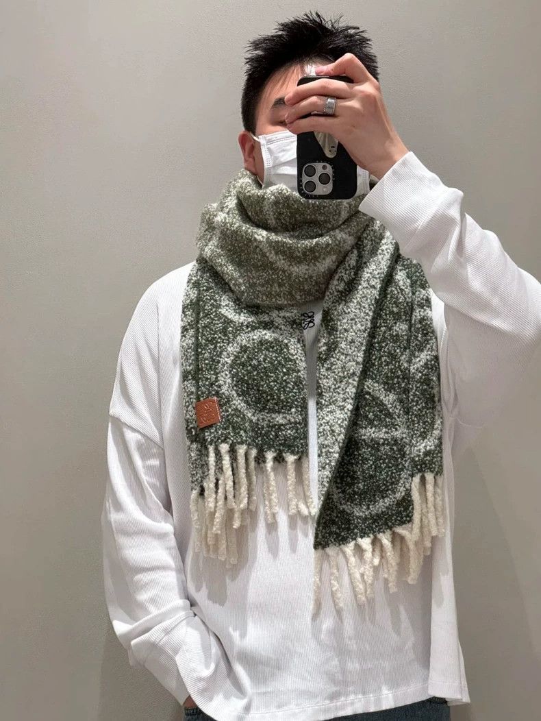 Loewe LOEWE Green scarf with sheep and camel hair Size ONE SIZE - 7 Thumbnail