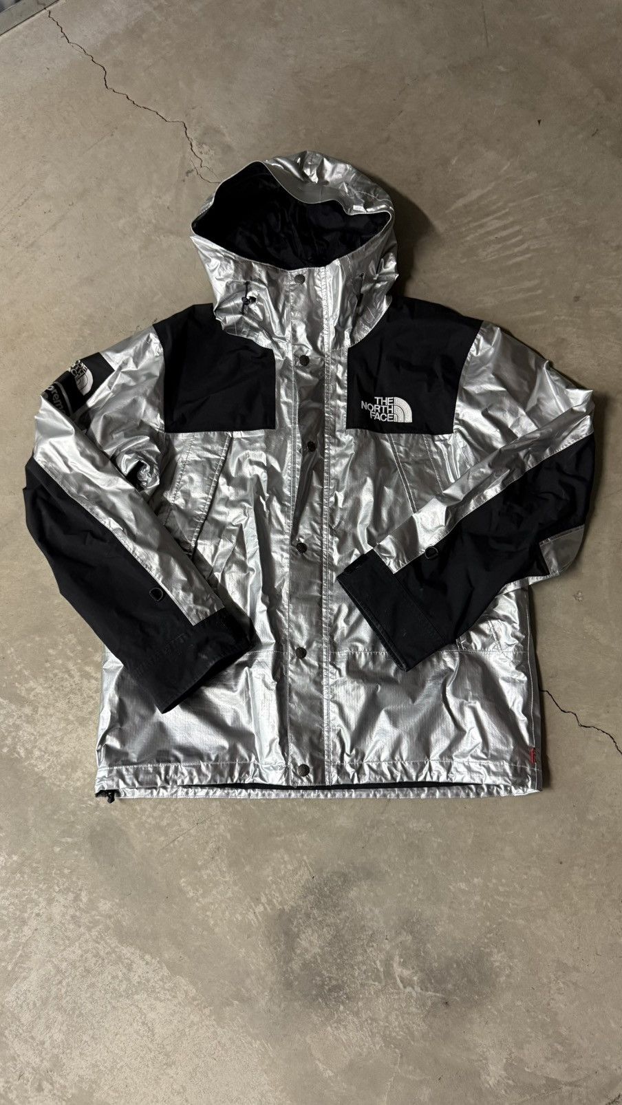 Supreme X The North Face Metallic Mountain Parka Silver
