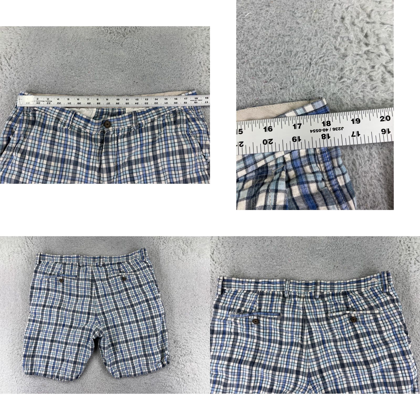 Tommy Bahama Tommy Bahama Shorts Mens 38 Blue Plaid Linen Tencel Blend Beach Vacation Vegas Size US 38 / EU 54 - 9 Thumbnail