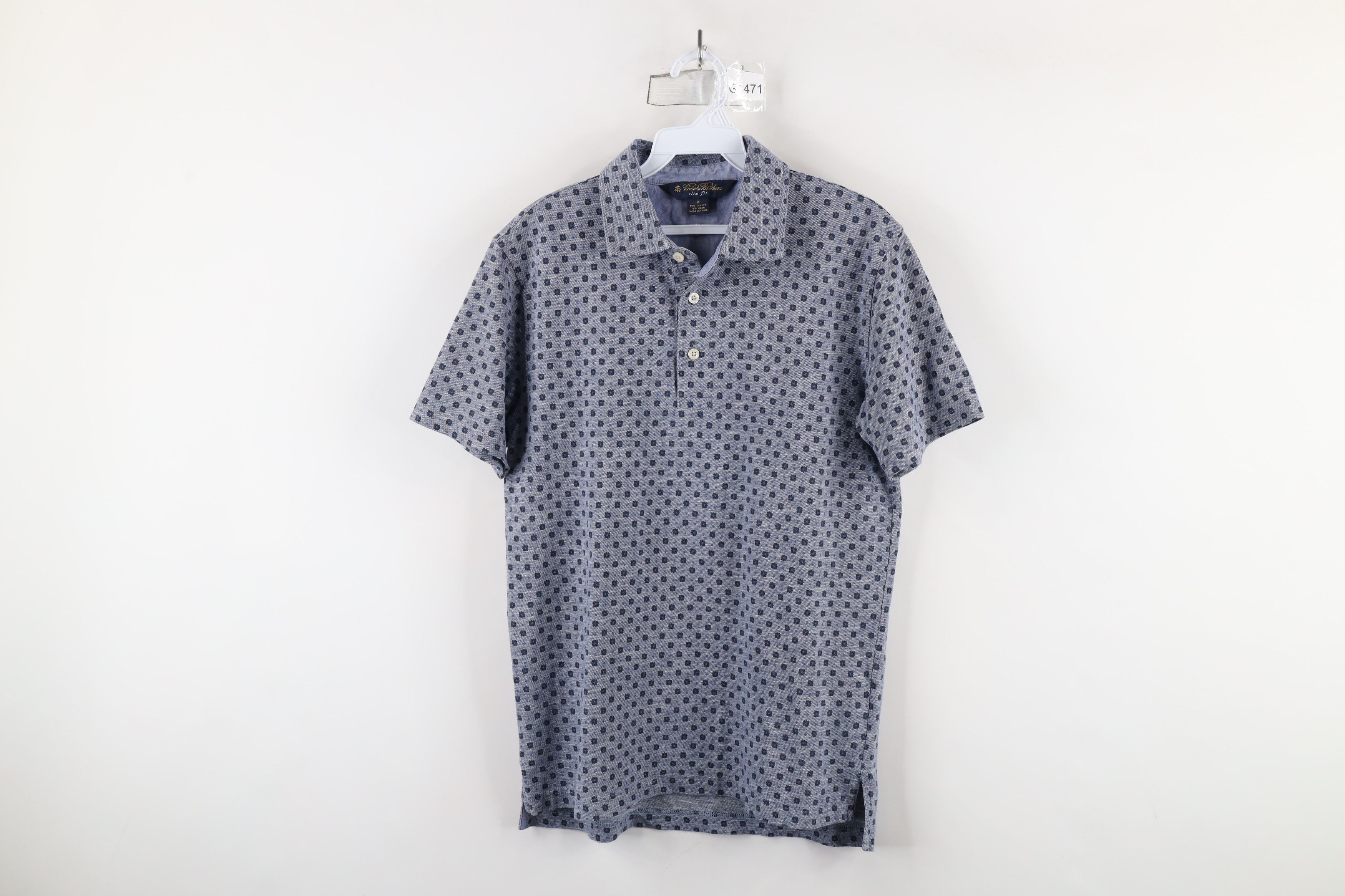 Brooks Brothers × Vintage Brooks Brothers Linen Blend Geometric Collared Polo Shirt Size US M / EU 48-50 / 2 - 1 Thumbnail