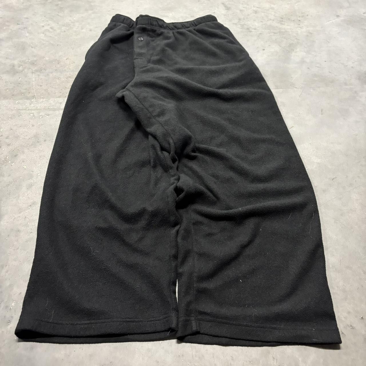 Japanese Brand × Vintage Crazy Vintage Y2K/2000s Baggy Black Fleece Comfy Skater Essential Sweatpants! Size US 36 / EU 52 - 3 Thumbnail