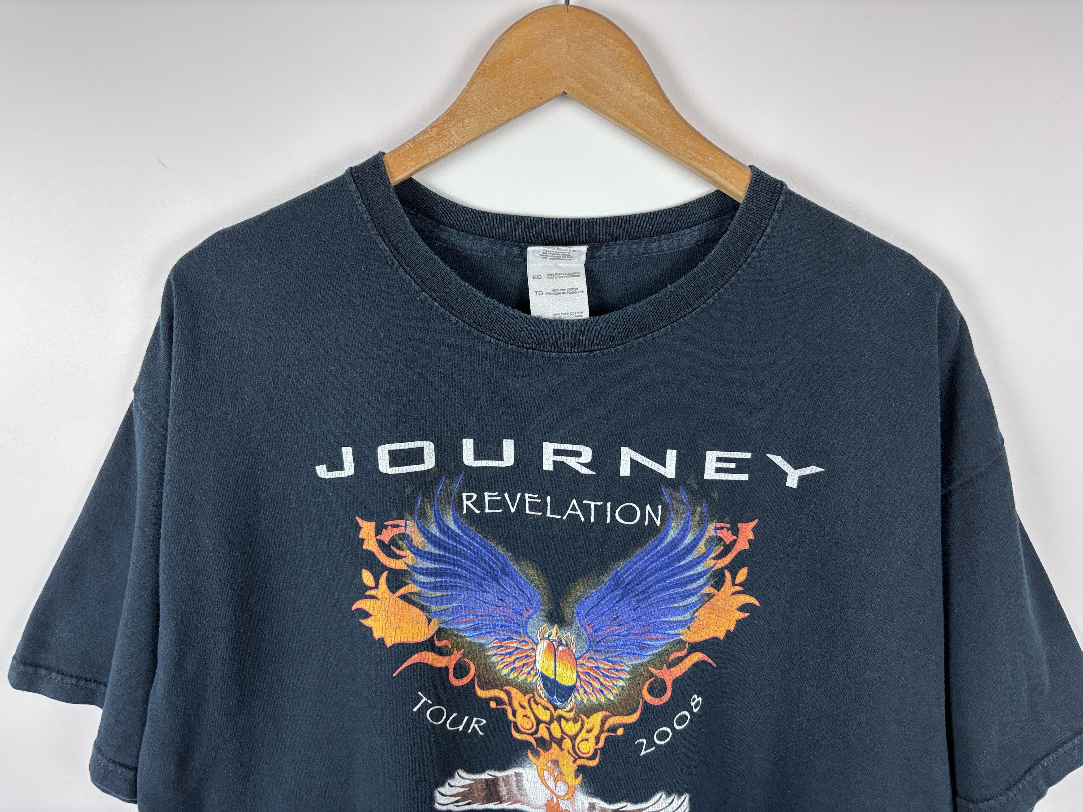 Band Tees Mens Journey 2008 Revelation Tour T-Shirt Navy Blue Size XL Size US XL / EU 56 / 4 - 2 Thumbnail