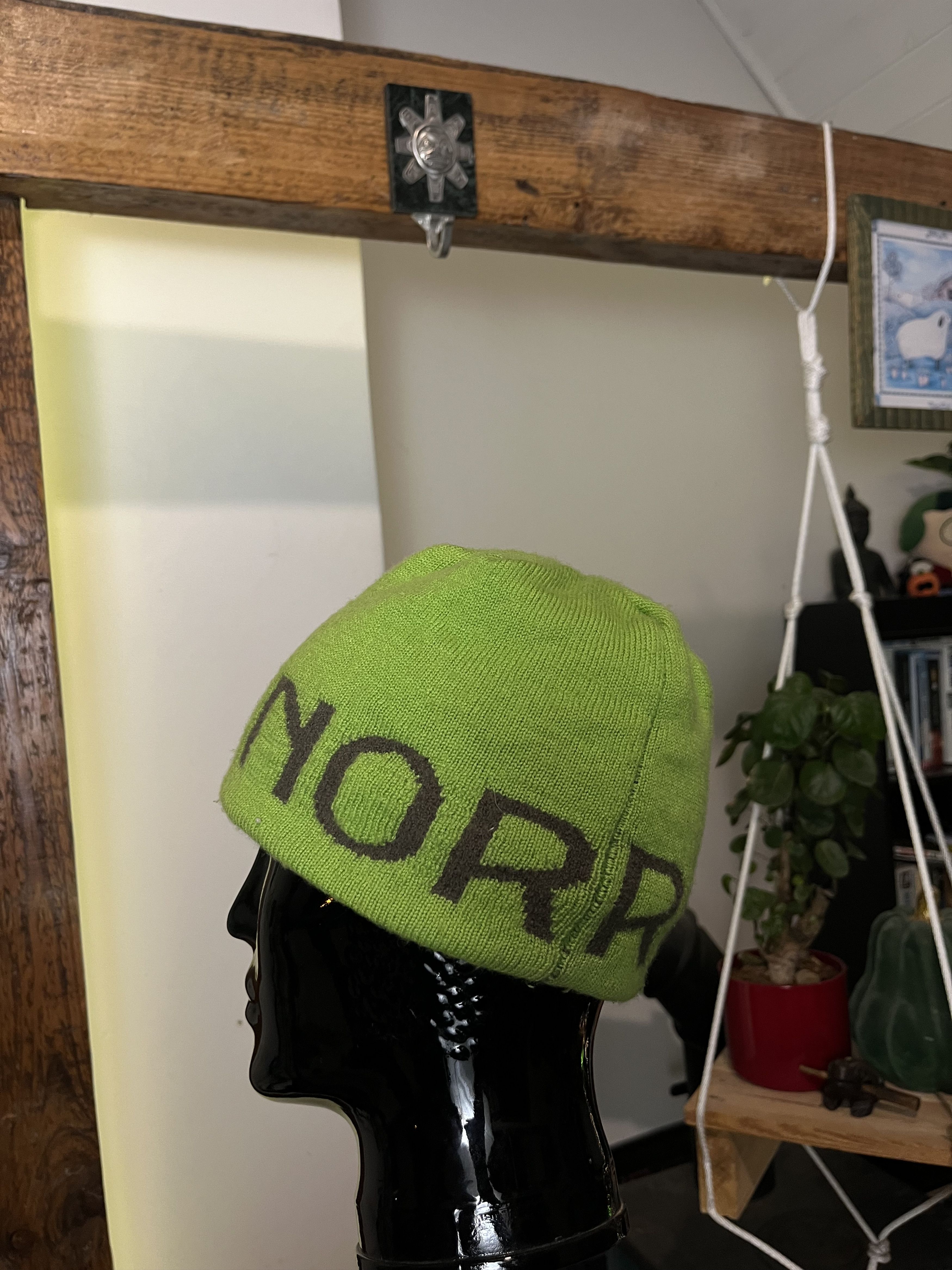 Norrona × Vintage Norrona Arc'Teryx Bird Head Toque Style Wool Green Beanie Size ONE SIZE - 3 Thumbnail