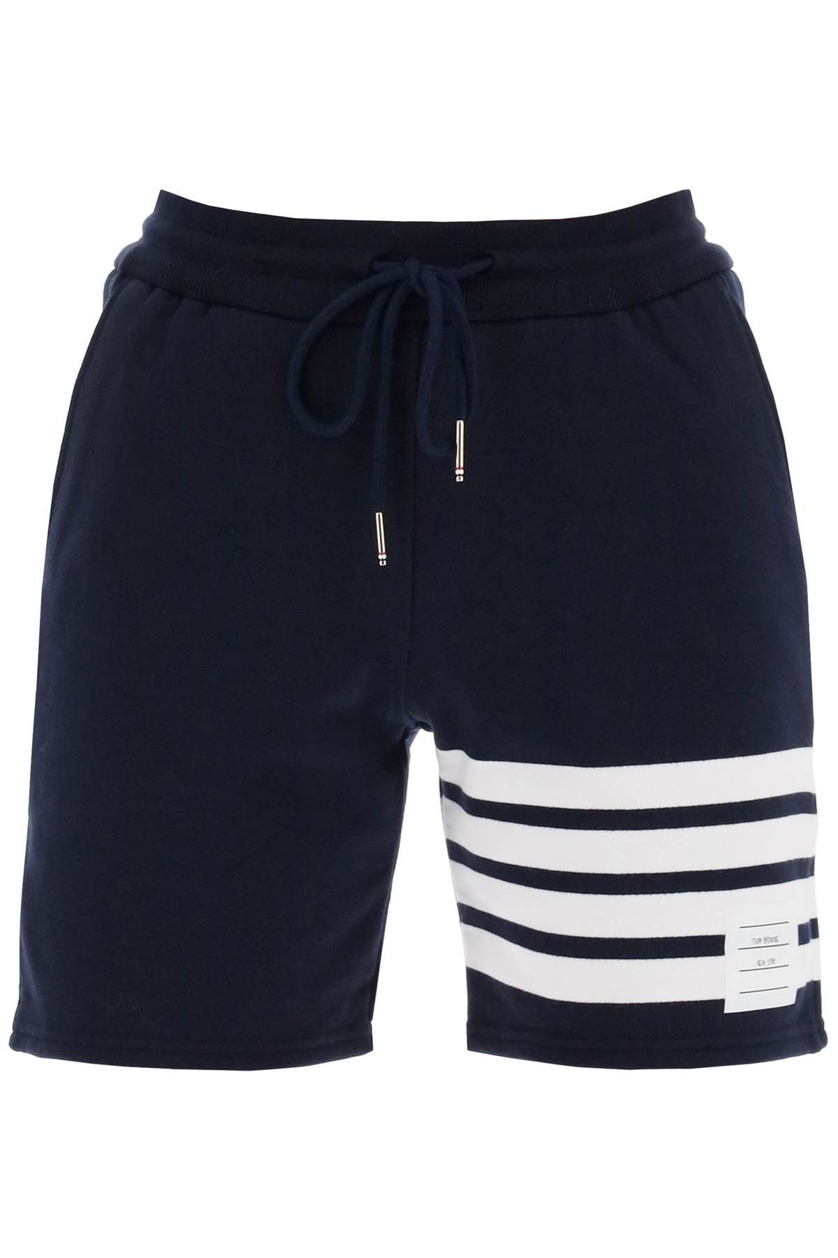 image of Thom Browne 4-Bar Shorts in Blue, Women's (Size 26)