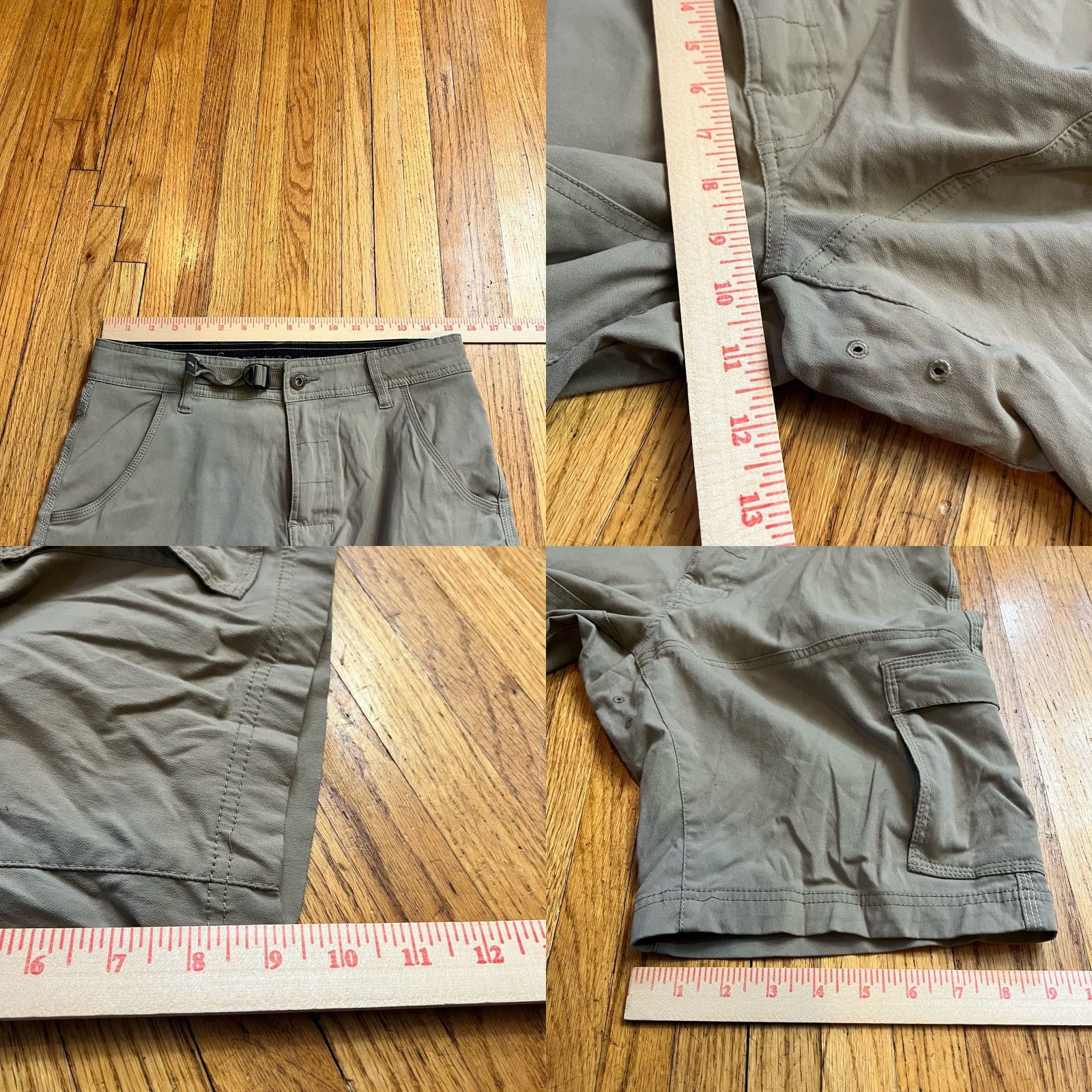 Prana Prana Shorts Mens 30 X10 Zion Belted Cargo Tan Beige Hiking Nylon Mens Regular Beige Cargo 30 Size US 30 / EU 46 - 8 Thumbnail