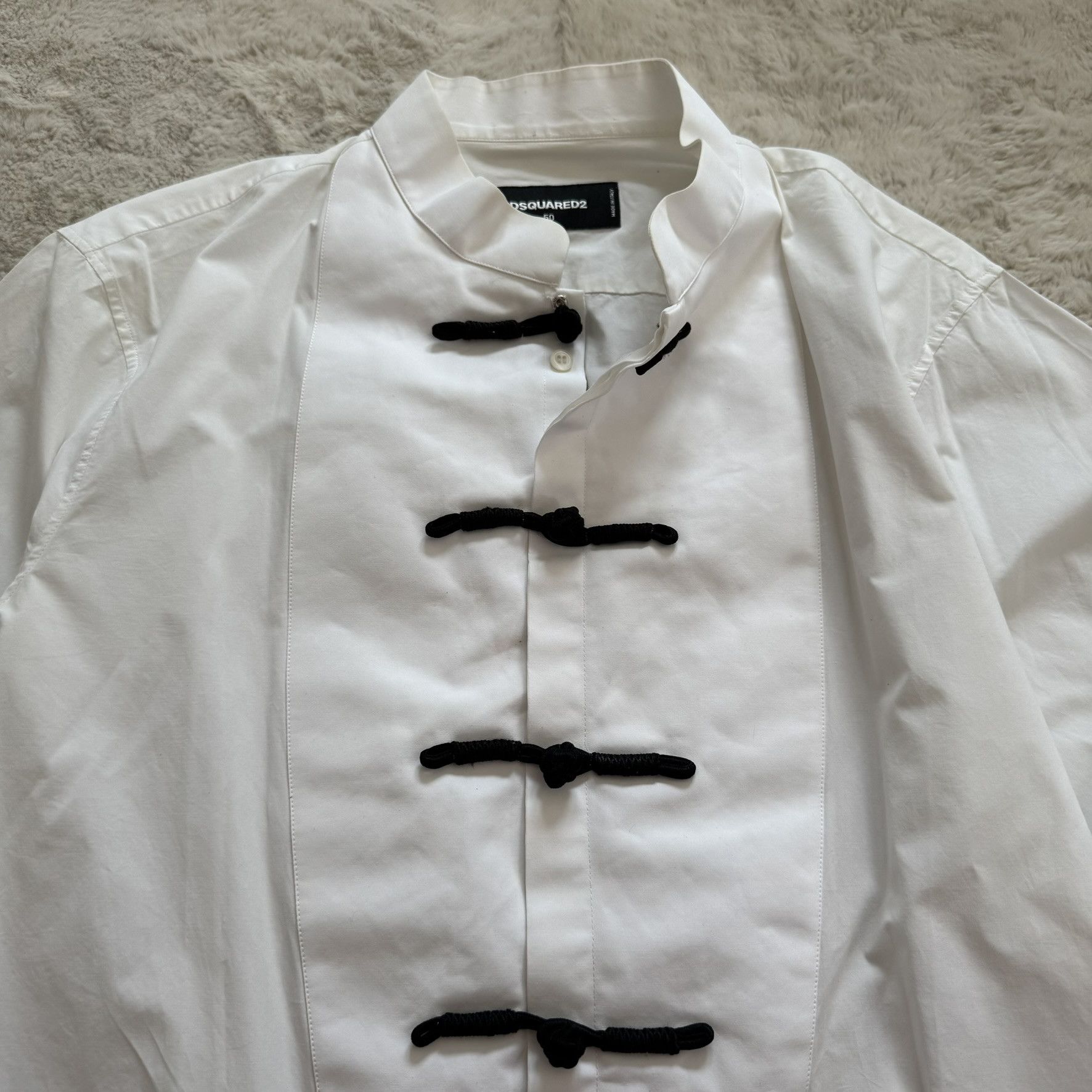 Dsquared2 Dsquared2 White Oriental Closure Shirt – Size 50 Size US M / EU 48-50 / 2 - 2 Thumbnail