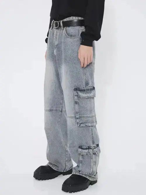 Japanese Brand × Jean Retro baggy cargo jeans with big pockets Size US 32 / EU 48 - 1 Thumbnail
