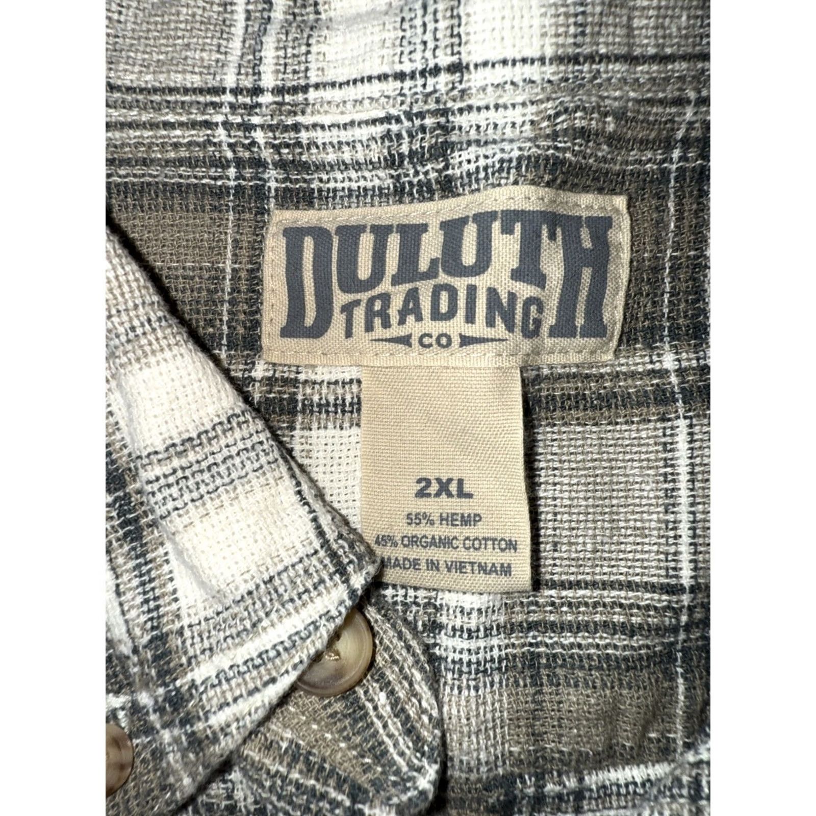 Vintage Duluth Button-Down Shirt Men’s 2XL Short Sleeve Green Beige Plaid Cotton Hemp Review: Classic Casual Outdoors Mens Shirt Size US XXL / EU 58 / 5 - 5 Thumbnail