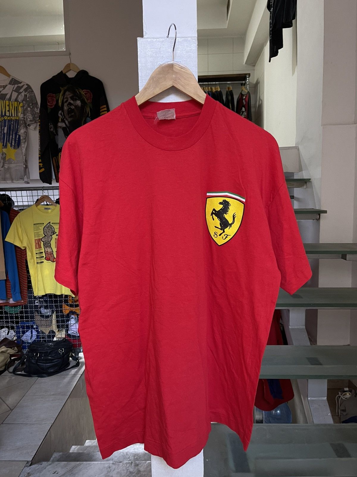 Ferrari Vintage Ferrari Big Logo T shirt 90s Size US XL / EU 56 / 4 - 1 Thumbnail