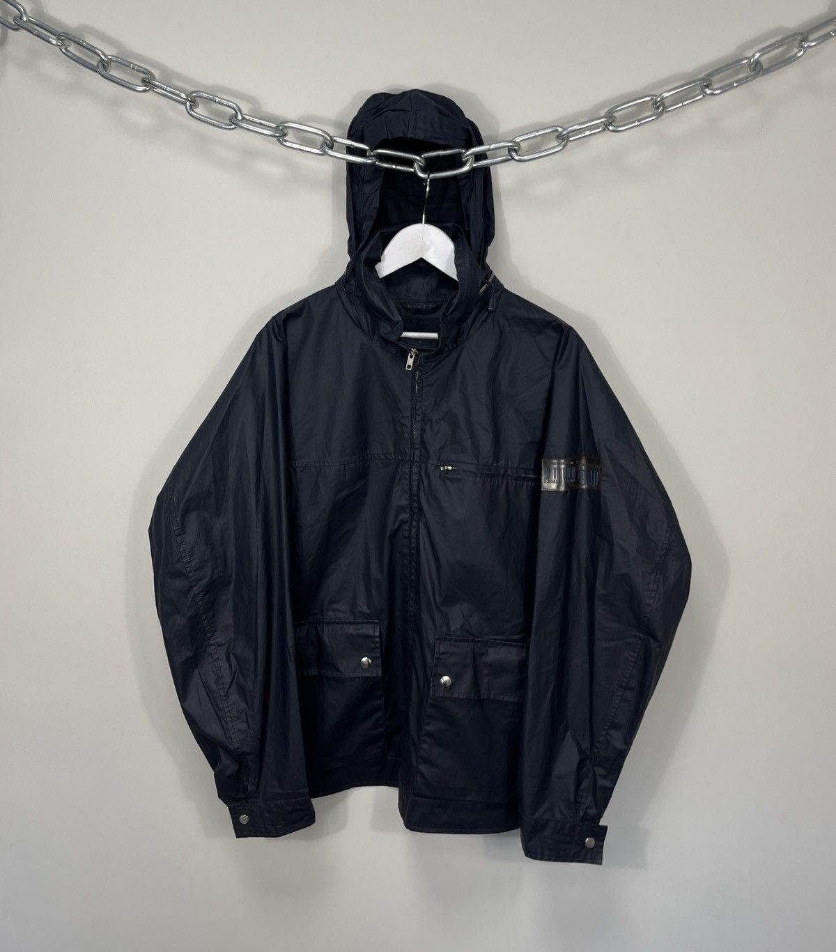 image of Archival Clothing x Valentino Vintage Valentino Ss 2000 Archival Luxury Hooded Jacket in Navy (Size