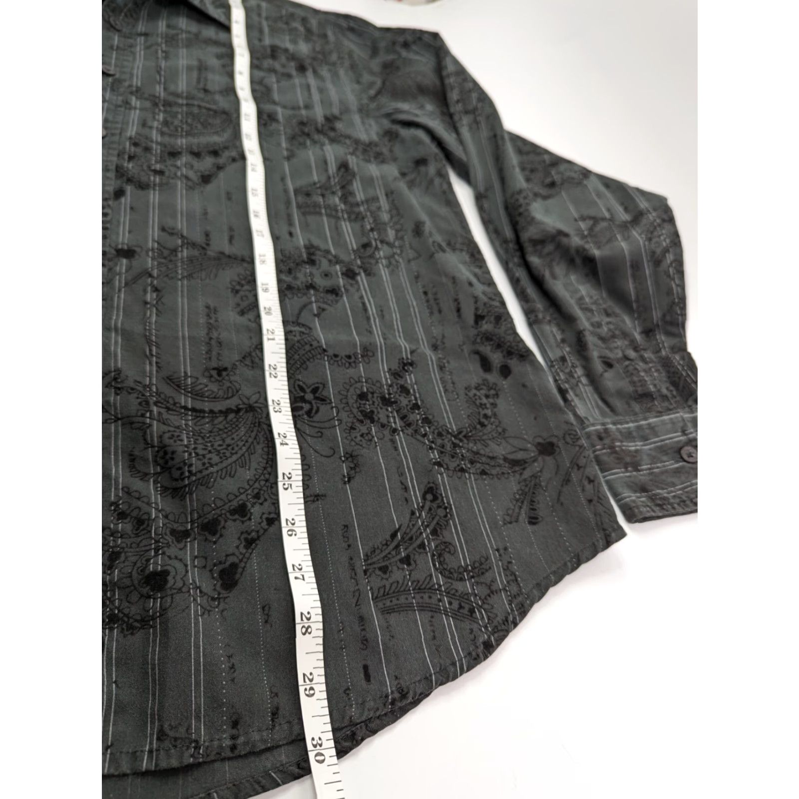 Vintage Helix Black Paisley Long Sleeve Button-Up Collared Shirt Mens XL Chessboard? Size US XL / EU 56 / 4 - 5 Thumbnail
