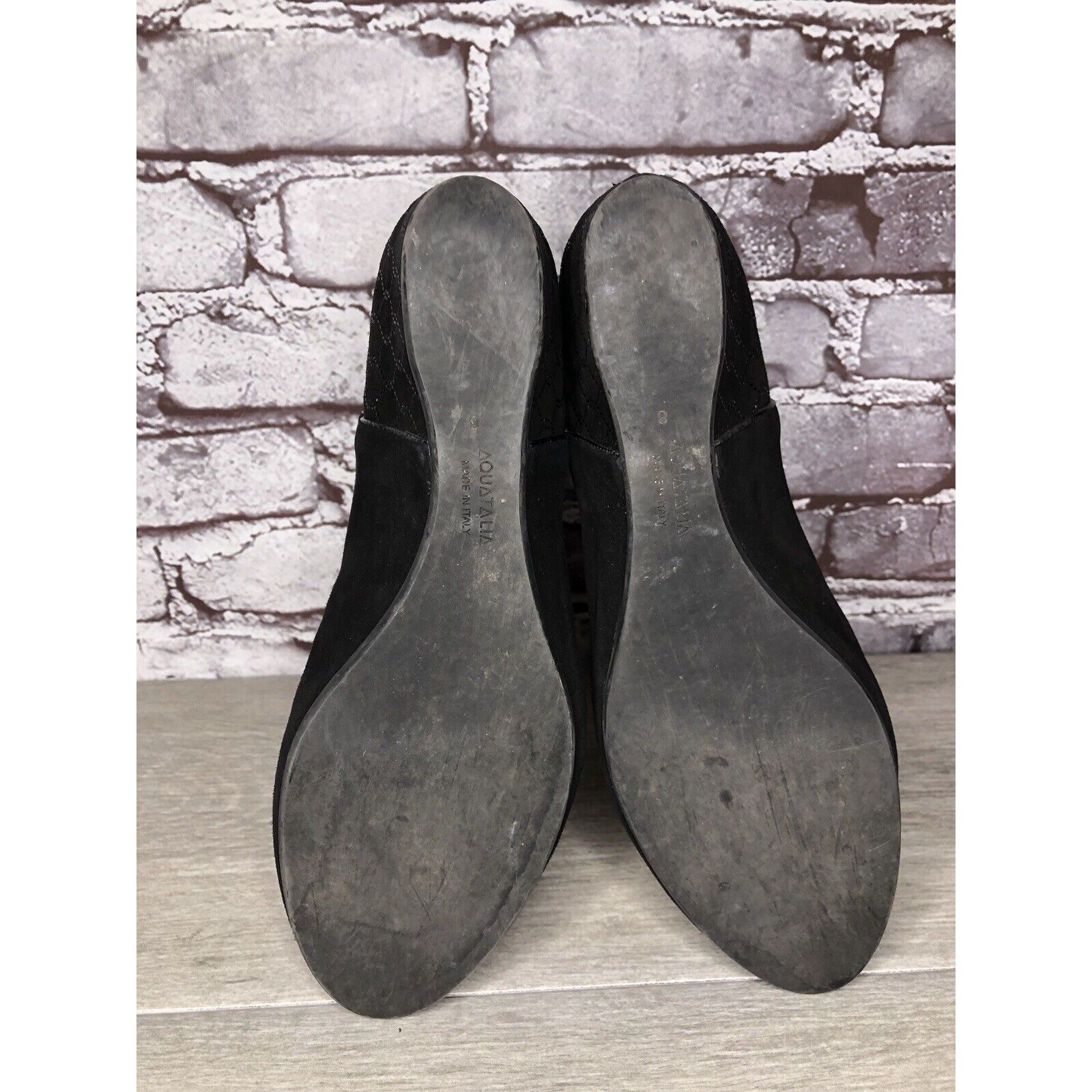 Aquatalia Aquatalia Black Suede Leather Wedge Back Zipper Booties Wome Size US 8 / IT 38 - 14 Thumbnail