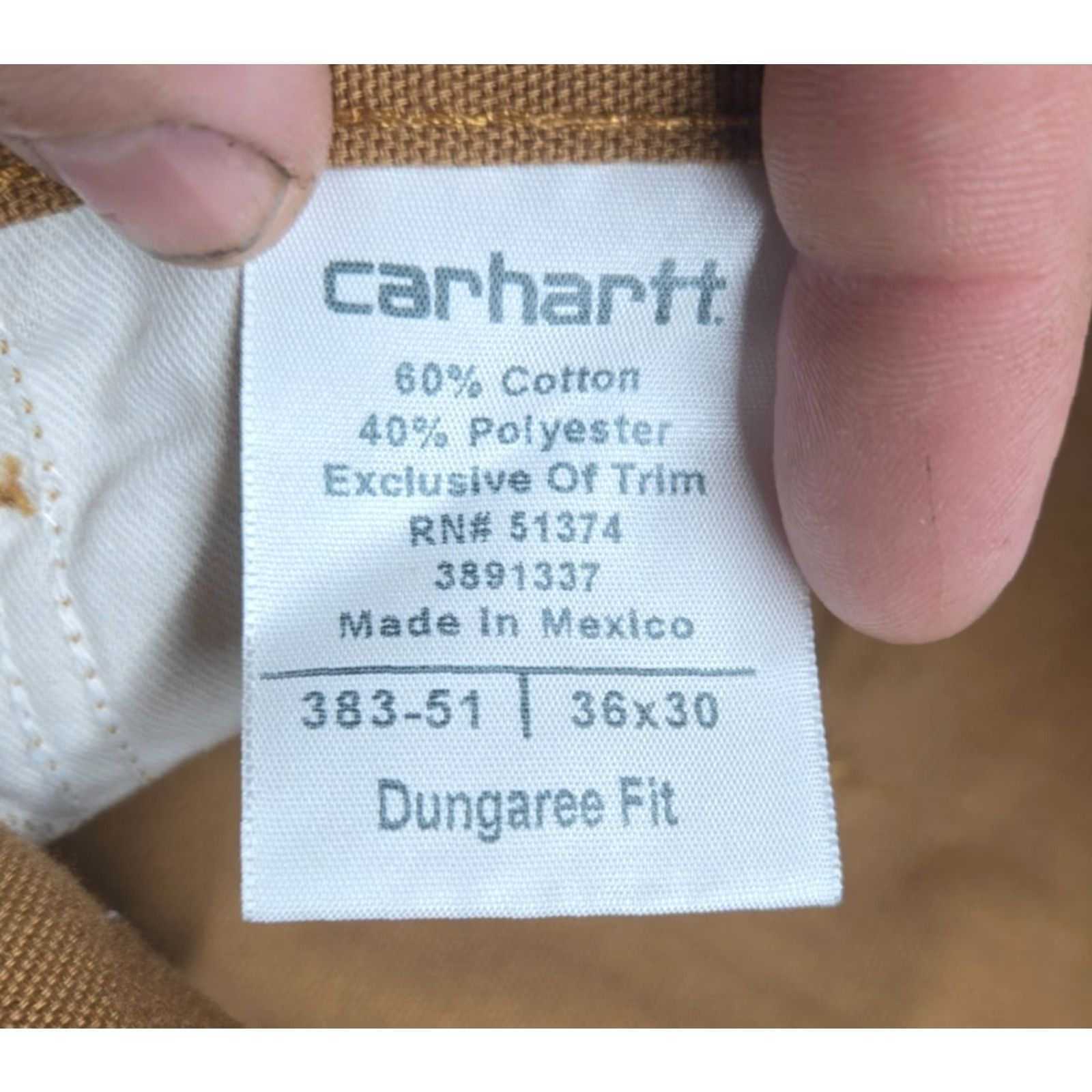 Carhartt Carhartt Pants Mens Dungaree Canvas Brown 34x36 51374 Thick Material Great Condition RN 51374 Mens Pants Brown Canvas Dungaree 34x36 Carhartt Size US 34 / EU 50 - 3 Thumbnail