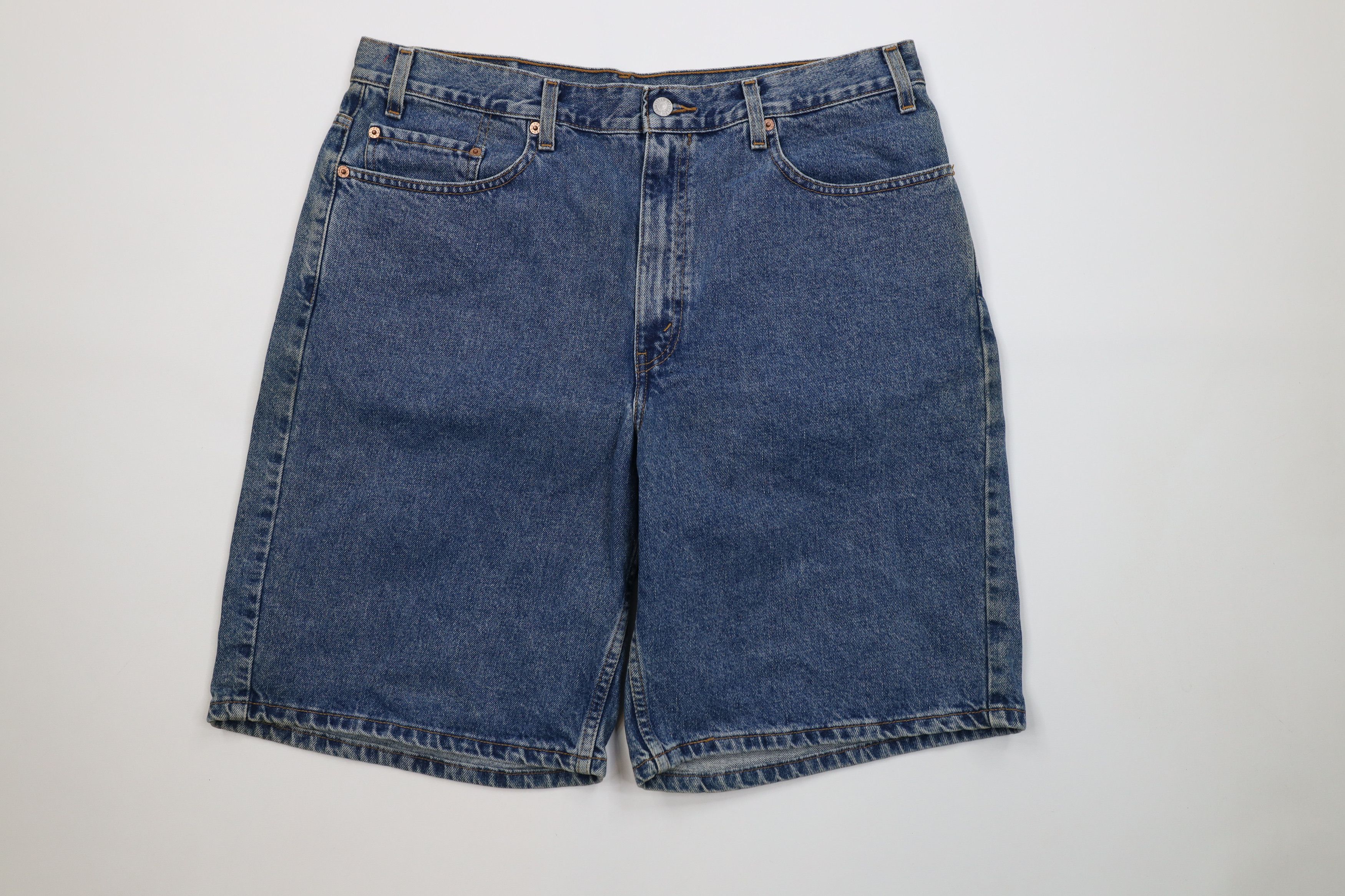 Levi's Vintage 90s Levis 550 Fit Denim Jean Shorts Jorts Blue Size US 38 / EU 54 - 1 Thumbnail