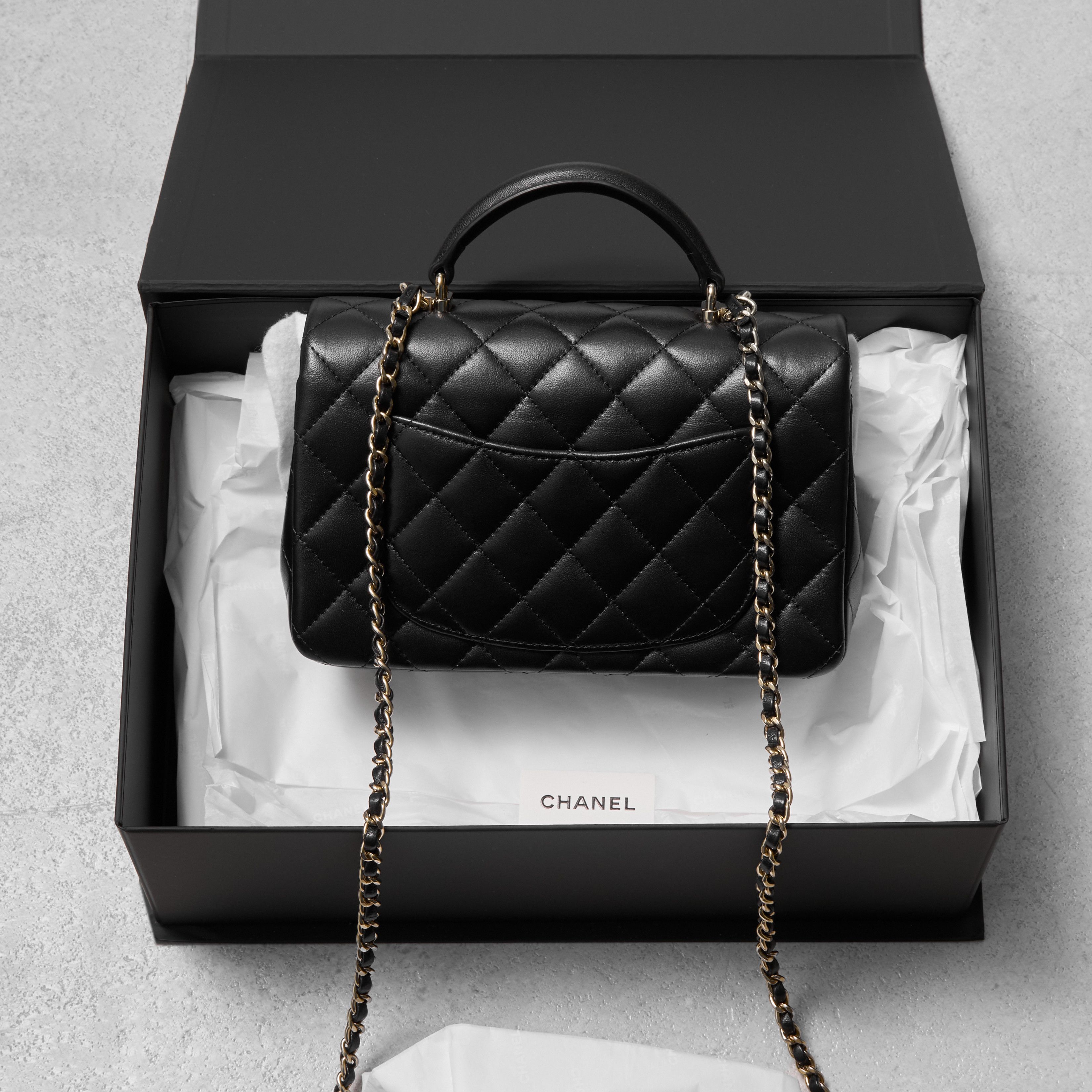 Chanel CHANEL Flapbag Handle Agneau/MDCB Noir Size ONE SIZE - 3 Thumbnail