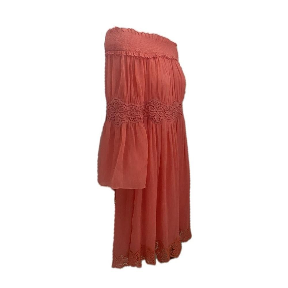 Designer Adrianna Papell Spirited Away Coral Dress Size S / US 4 / IT 40 - 5 Thumbnail
