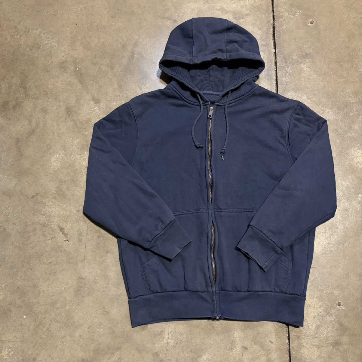 Vintage Vintage Thermal Lined Zip Up Hoodie Double Face Boxy Faded Size US XL / EU 56 / 4 - 4 Thumbnail