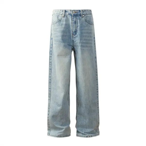 Japanese Brand Men's washed gradient straight loose wide-leg casual jeans Size US 32 / EU 48 - 1 Thumbnail