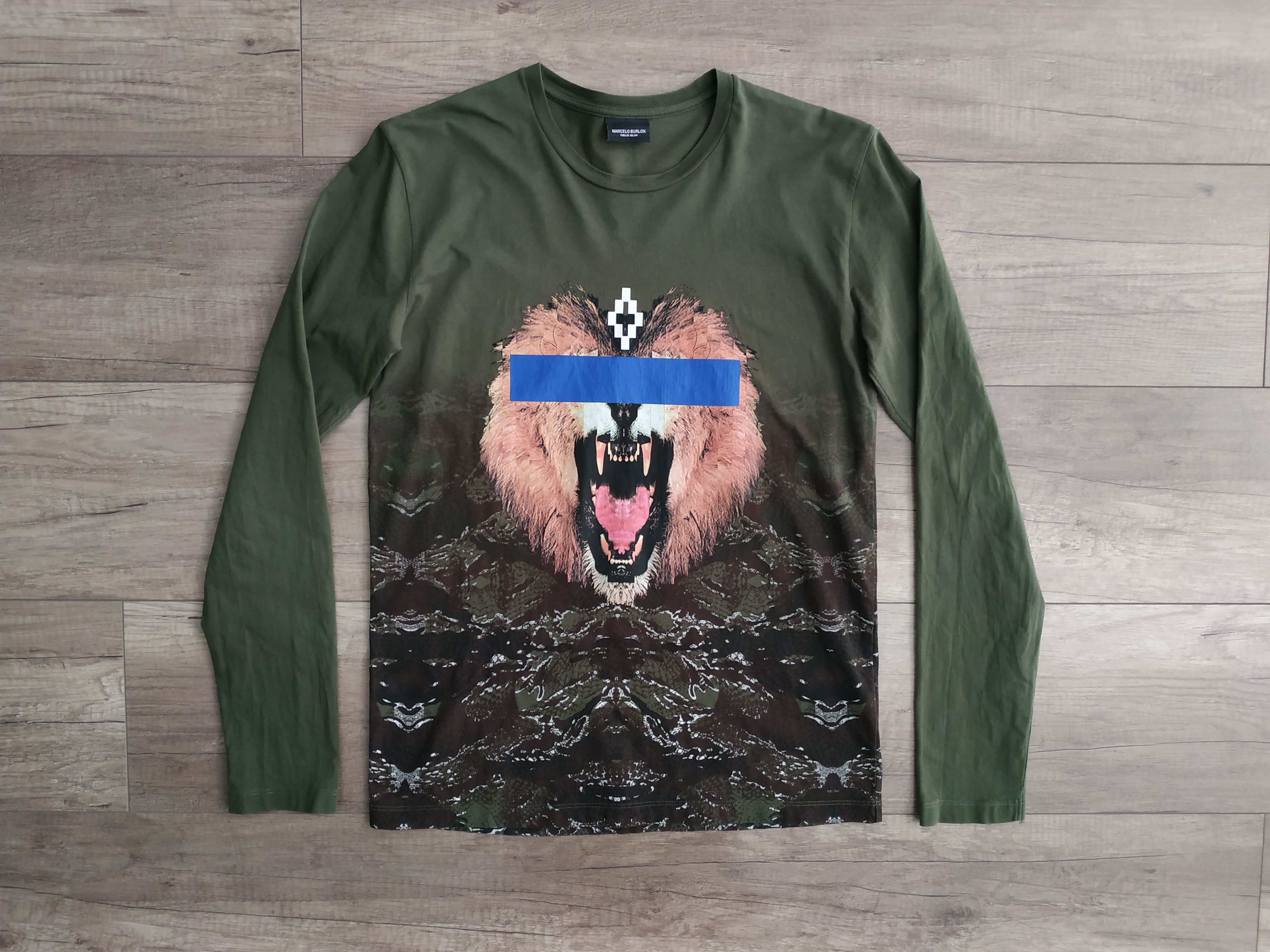 Marcelo Burlon Marcelo Burlon Men's Lion Print T-shirt Longsleeve, s. XS Size US XS / EU 42 / 0 - 1 Thumbnail