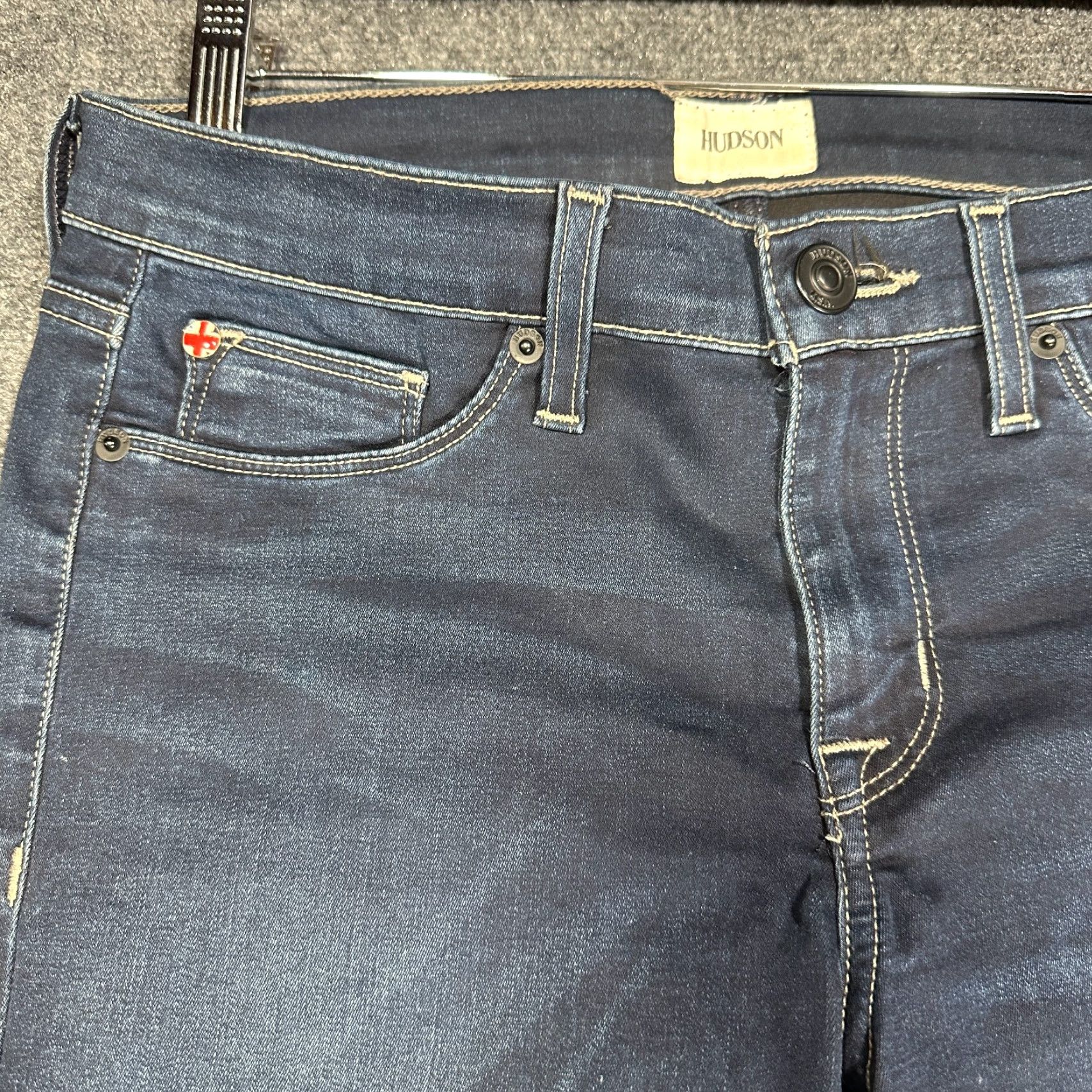 Hudson Hudson Jeans Womens 29 Krista Ankle Super Skinny Dark Wash Cotton Stretch Denim Pants 5-Pocket Regular Rise Blue Seasonal Vintage No Size 29" - 4 Thumbnail