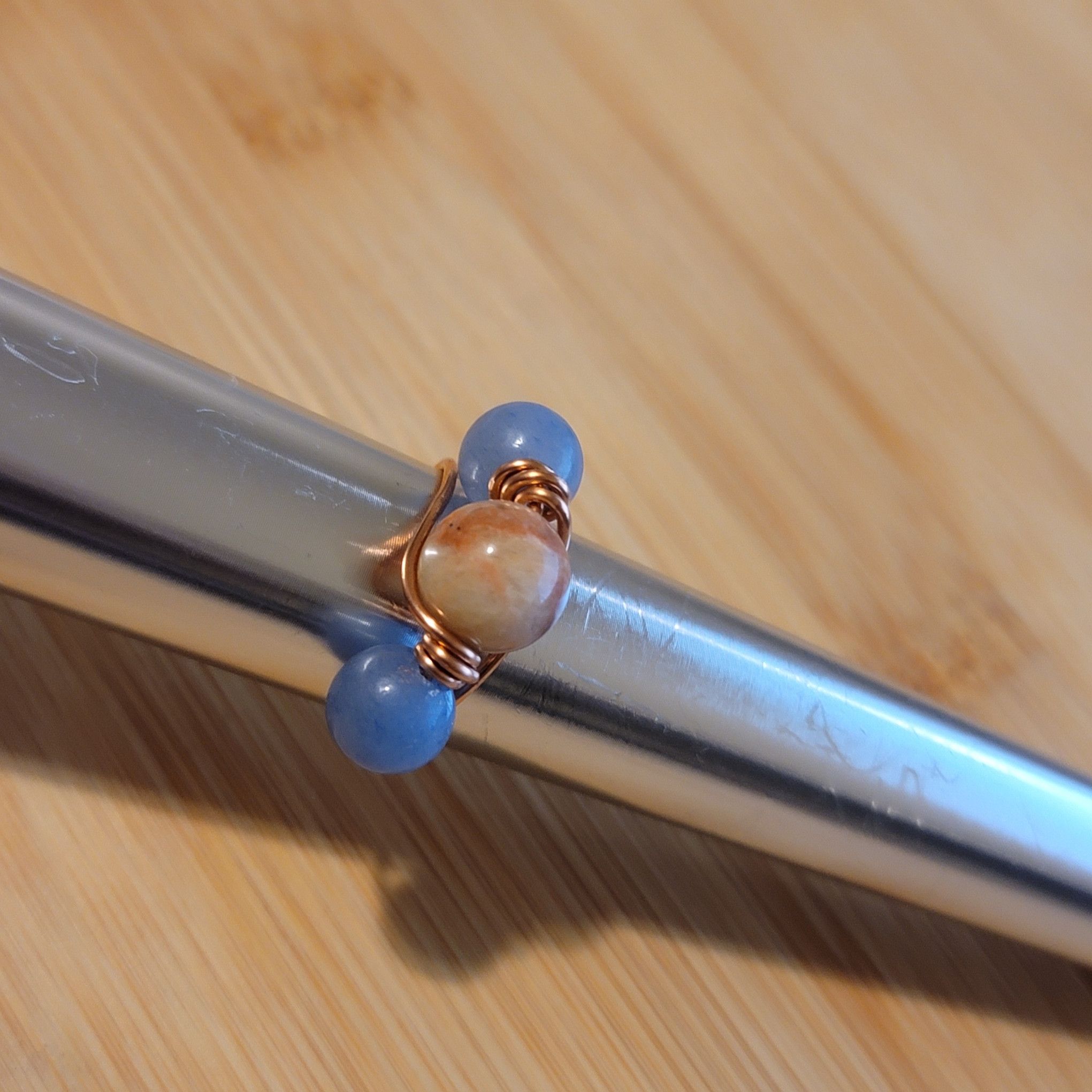 Handmade Handmade Sunstone Aventurine Copper Ring Size ONE SIZE - 1 Thumbnail