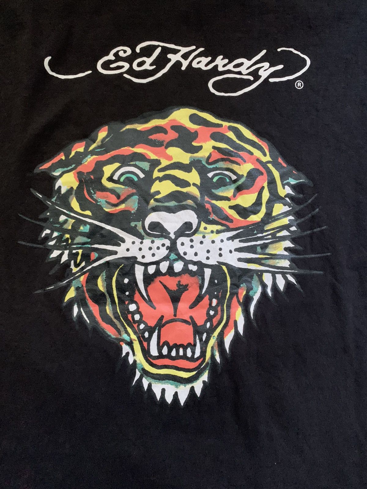 Ed Hardy Ed Hardy Tiger Print T Shirt By Christian Audigier Black Size US XL / EU 56 / 4 - 5 Thumbnail