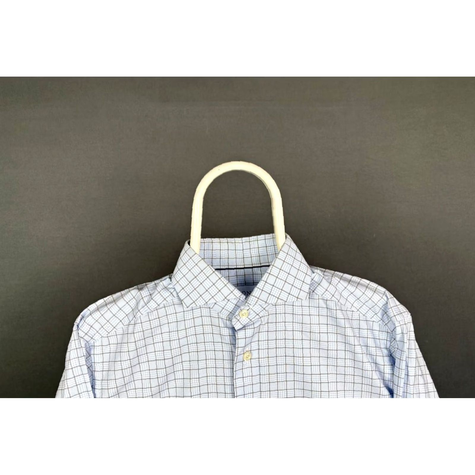 Eton Eton Button-Up Shirt Slim Fit 38 Regular Size Blue Knit Check, 90s Theme, Men, Long Sleeve, Collared, Casual, Machine Washable, Vintage No Size US M / EU 48-50 / 2 - 3 Thumbnail