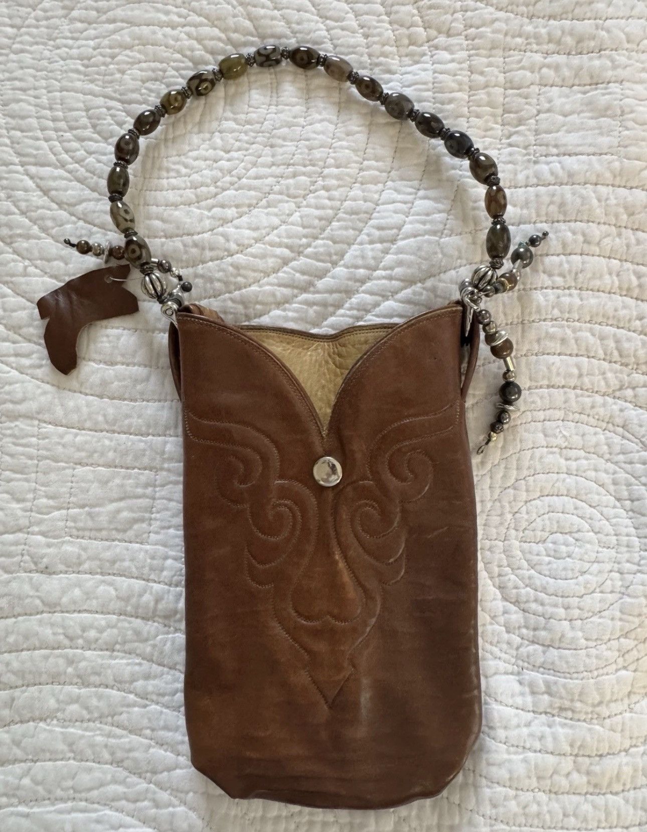 Tony Lama Vintage Tony Lama Leather Boot Purse Western Cowgirl USA Size ONE SIZE - 1 Thumbnail