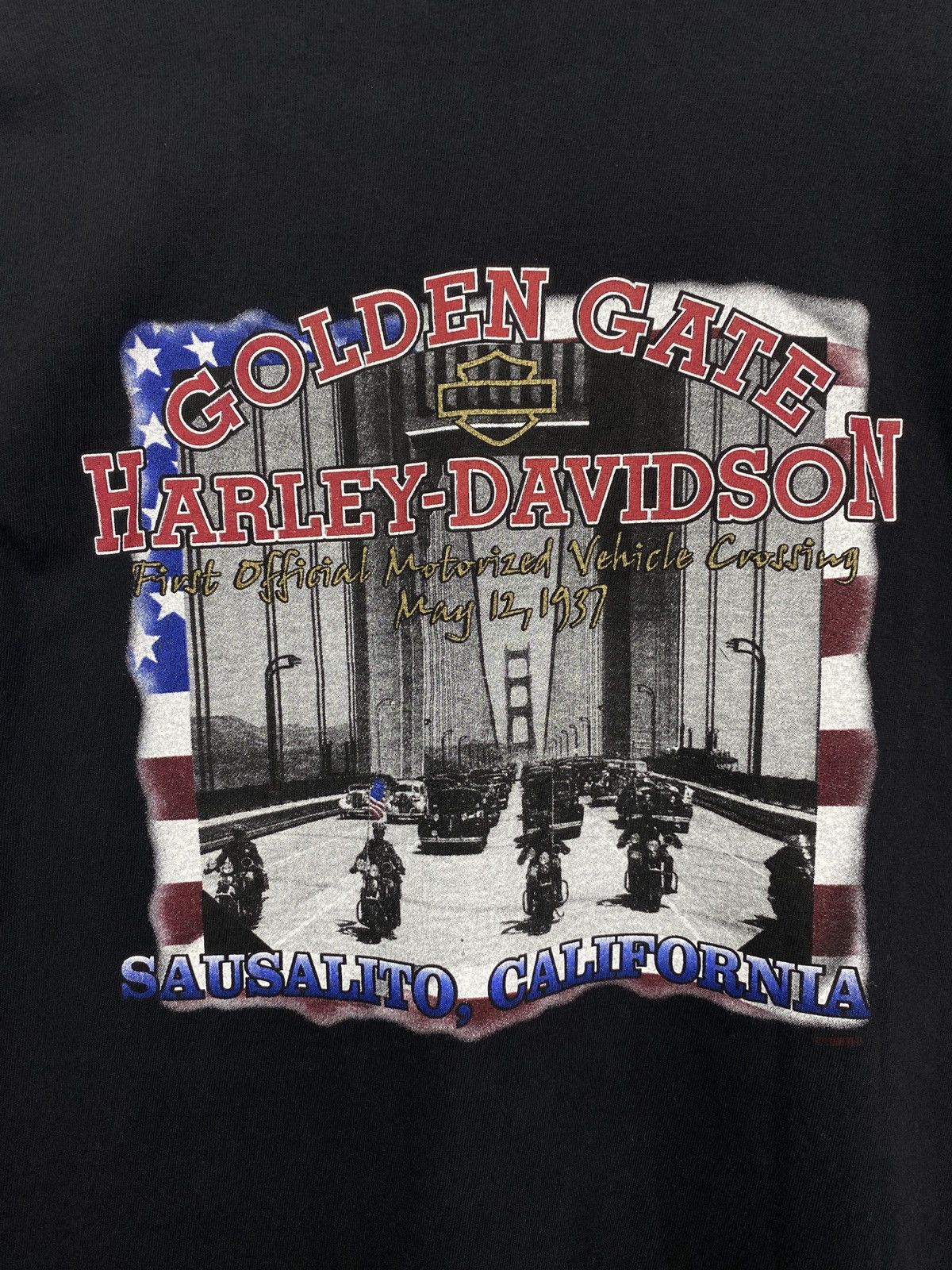 Harley Davidson 🇺🇸 Vintage 1996 Harley Davidson Golden Gate T-Shirt Rare Y2K Size US L / EU 52-54 / 3 - 4 Thumbnail