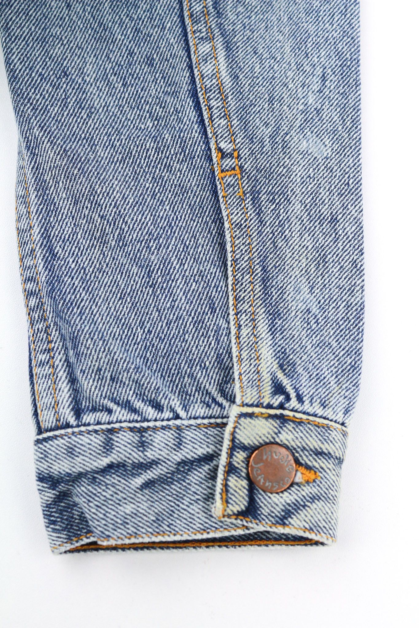 Nudie Jeans TERRY M Denim Salt & Pepper Buttoned Logo Jacket 80744 Size US M / EU 48-50 / 2 - 14 Thumbnail