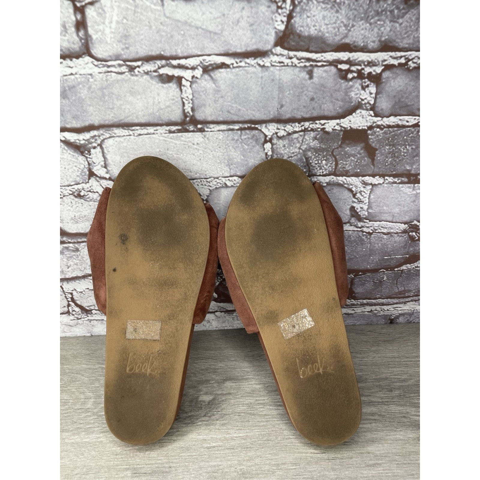 beek Beek Tesia Burnt Brown Suede Leather Slides Casual Sandals W Size US 8 / IT 38 - 10 Thumbnail