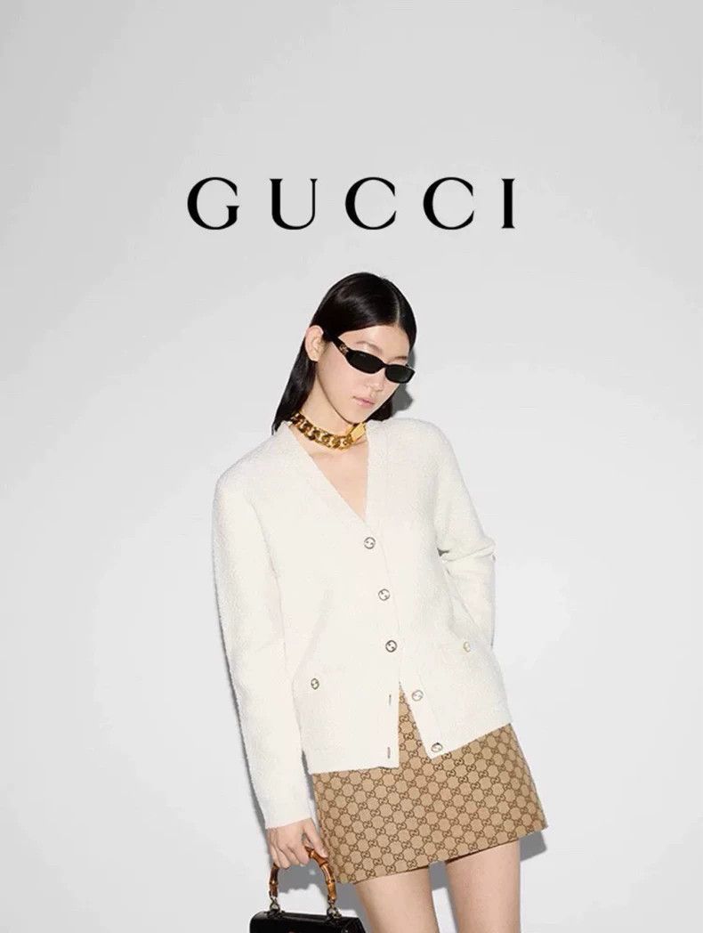 Gucci Gucci24 new milky white ribbed V-neck single-breasted long- Size S / US 4 / IT 40 - 7 Thumbnail