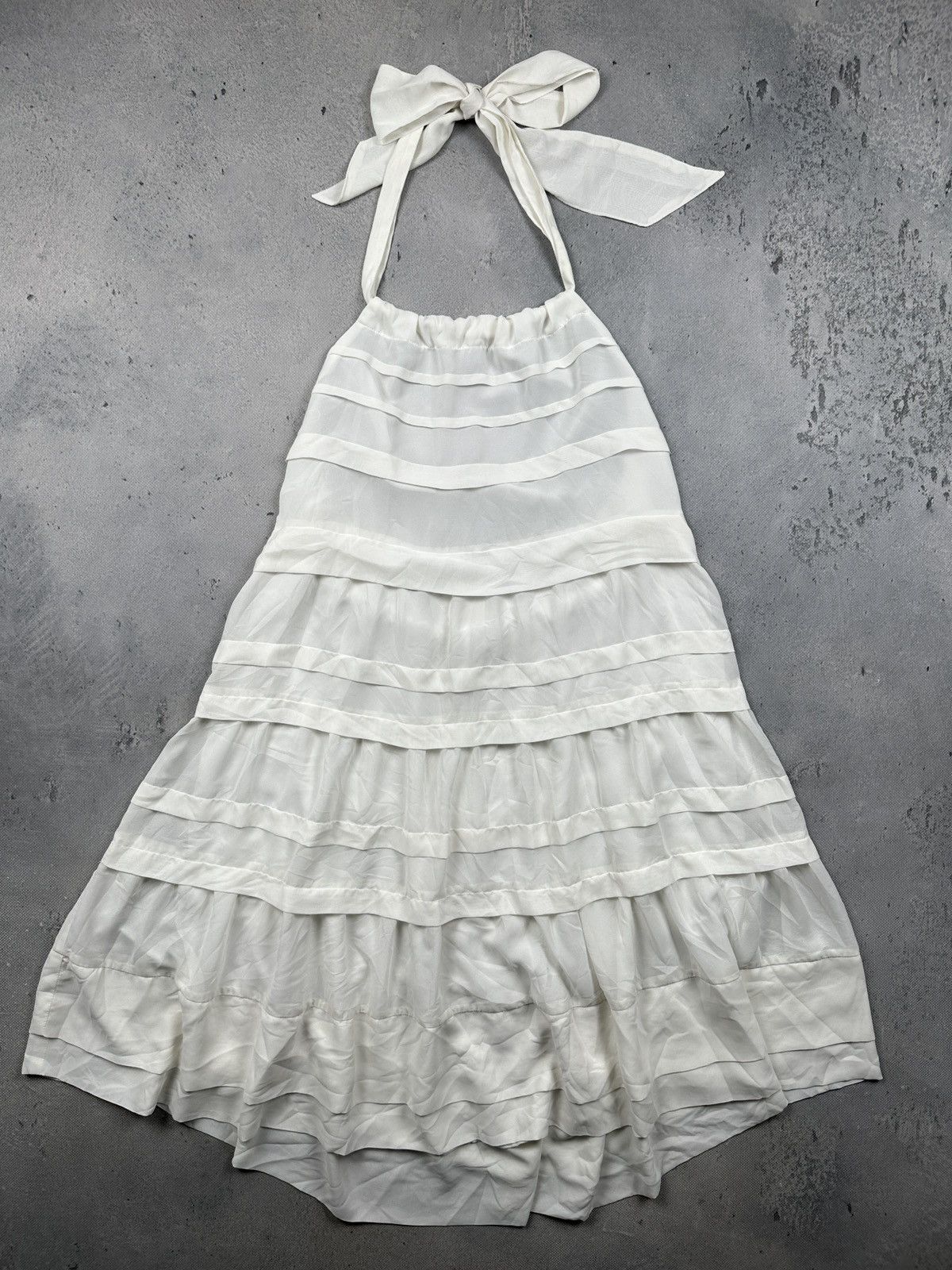 H&M H&M Conscious Collection Halter Tiered White Fairy Dress y2k Size XL / US 12-14 / IT 48-50 - 16 Thumbnail